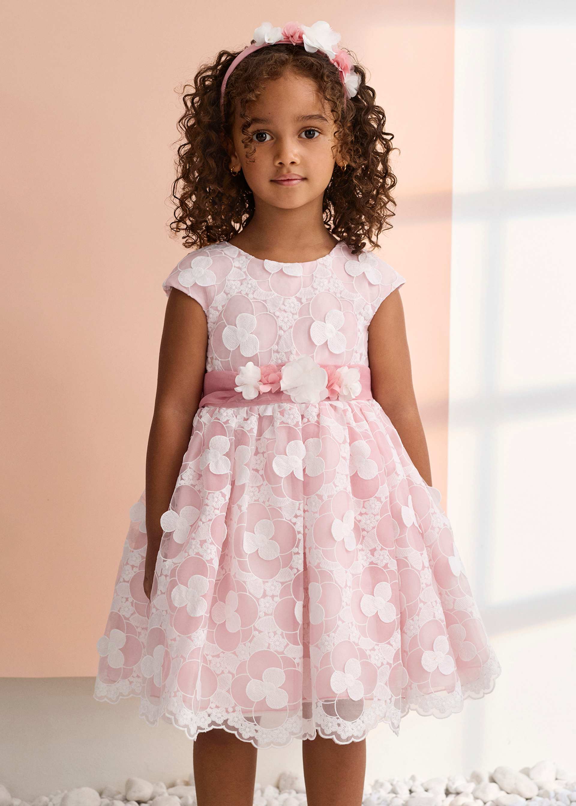 Embroidered organza dress for girls