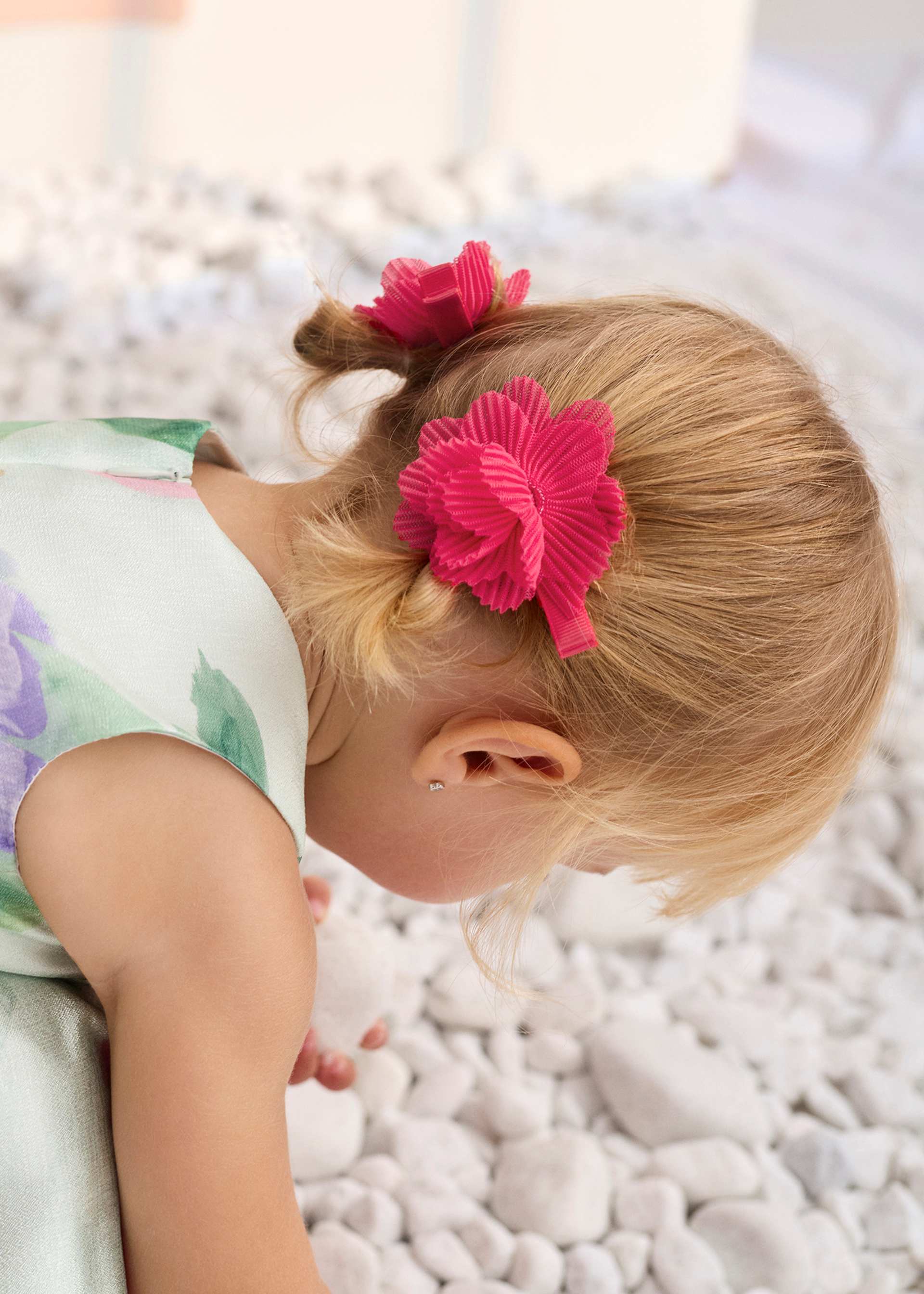 Set fermagli fiore tulle plissettato bambina