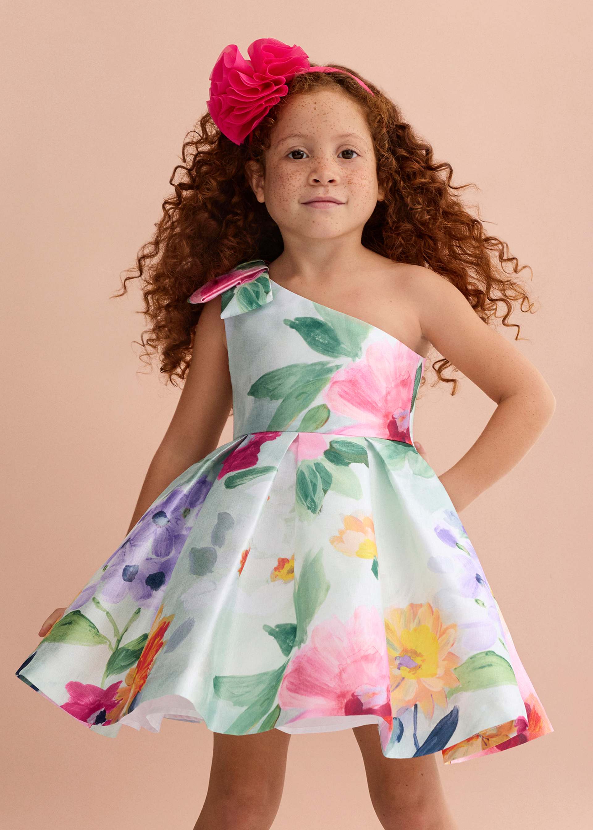 Robe mikado fleurs fille