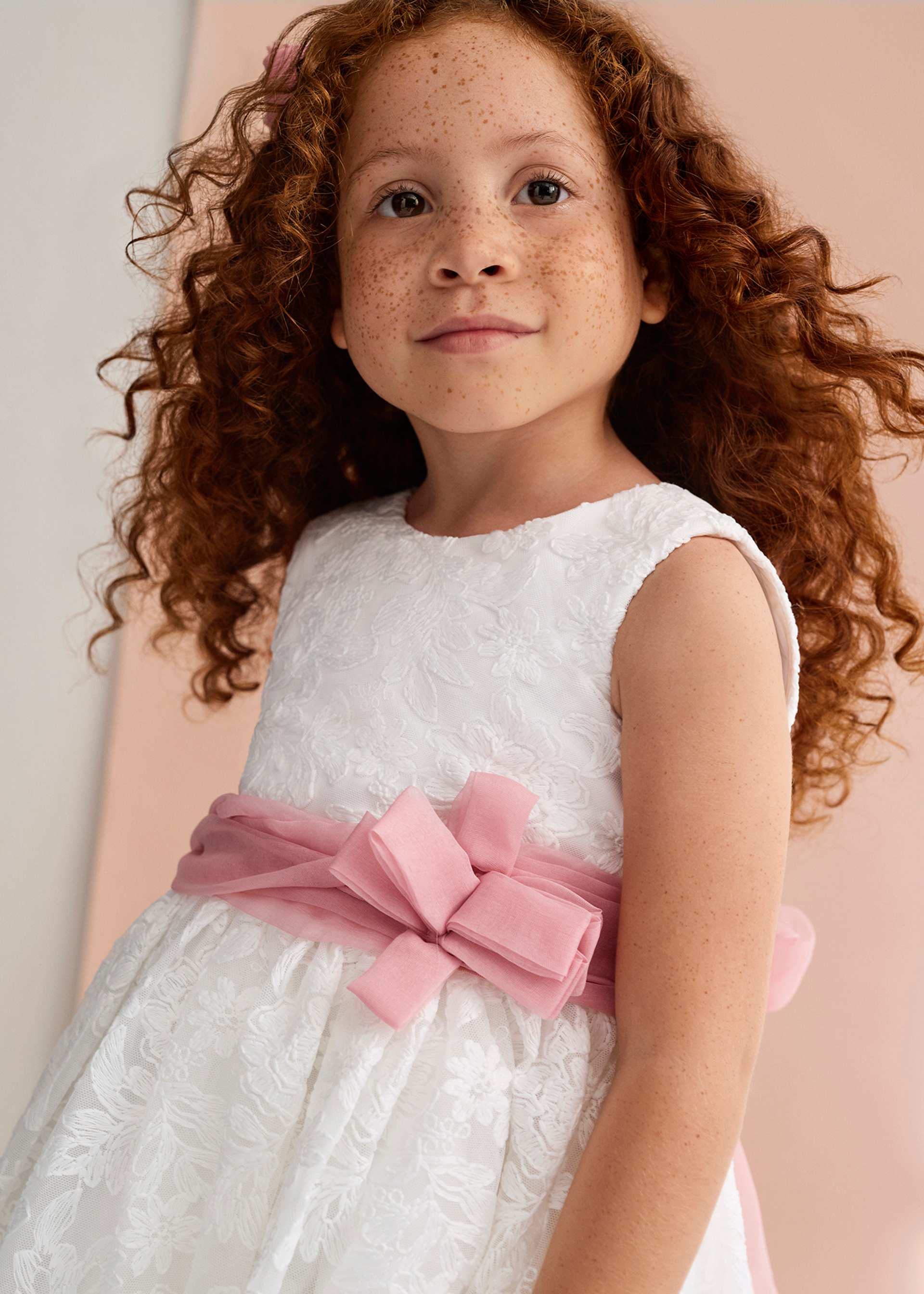 Embroidered tulle dress for girls