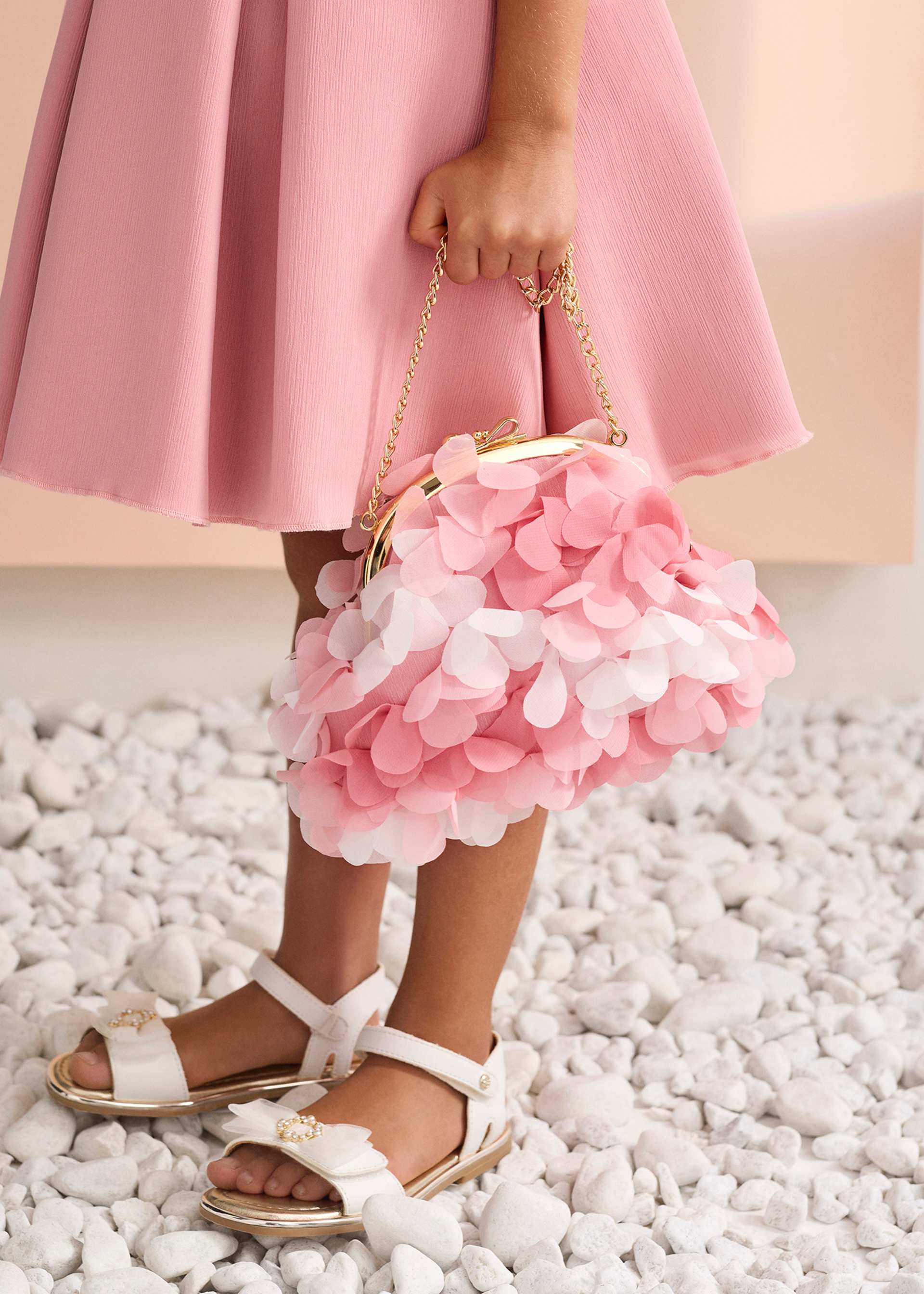 Bolso gasa flores 3d niña