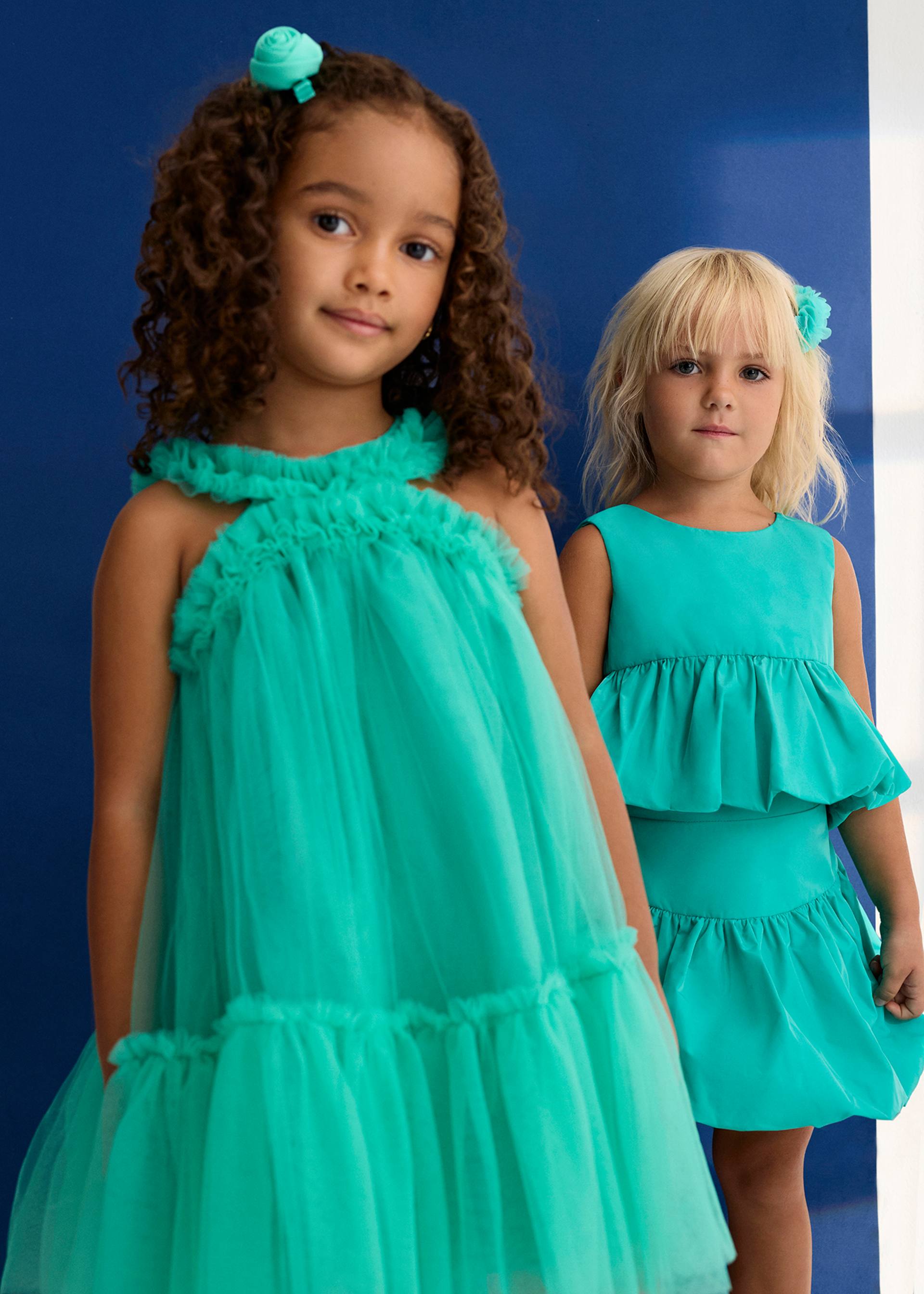 Abito tulle volant bambina