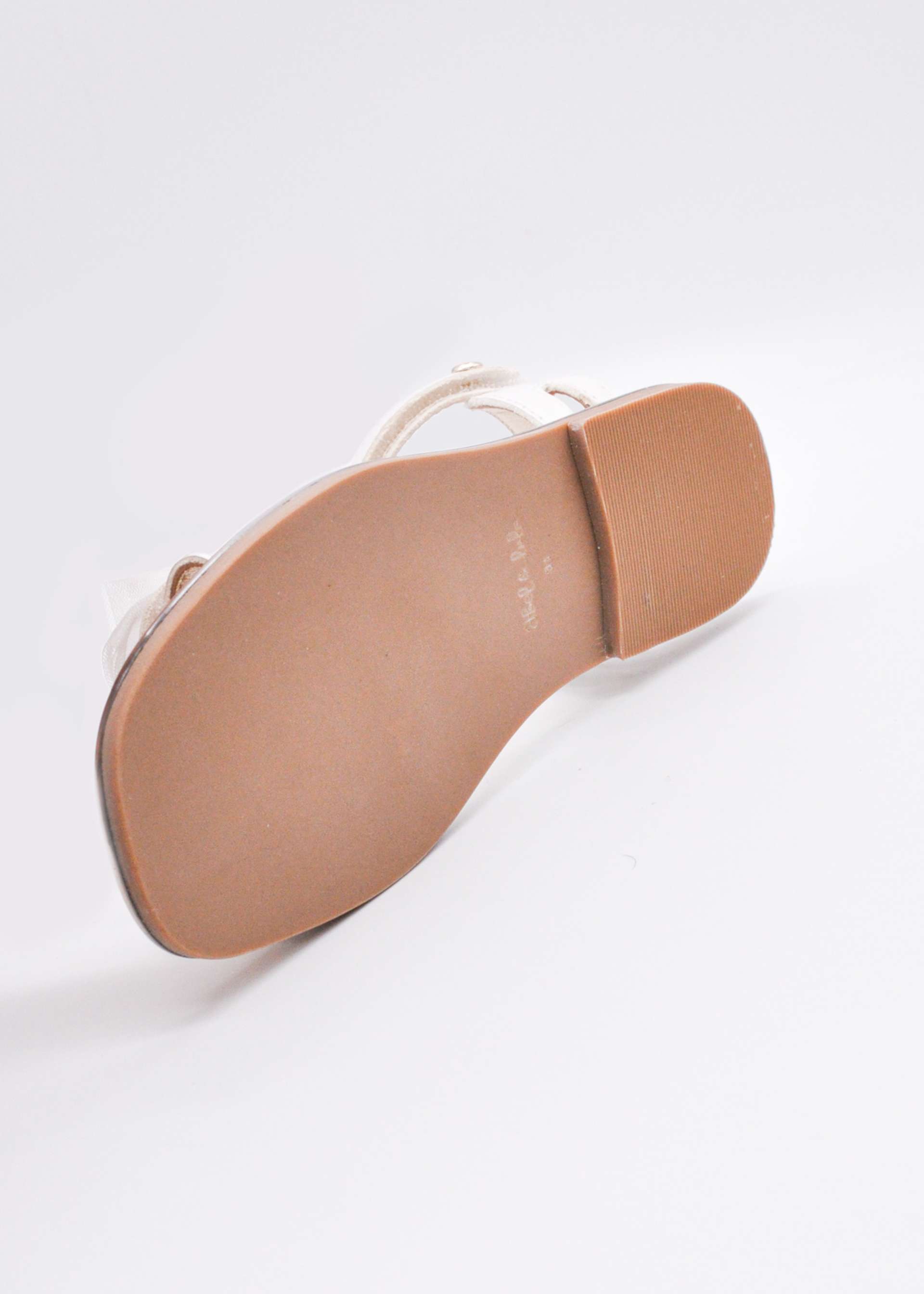 Sandale en cuir nœud en tulle fille