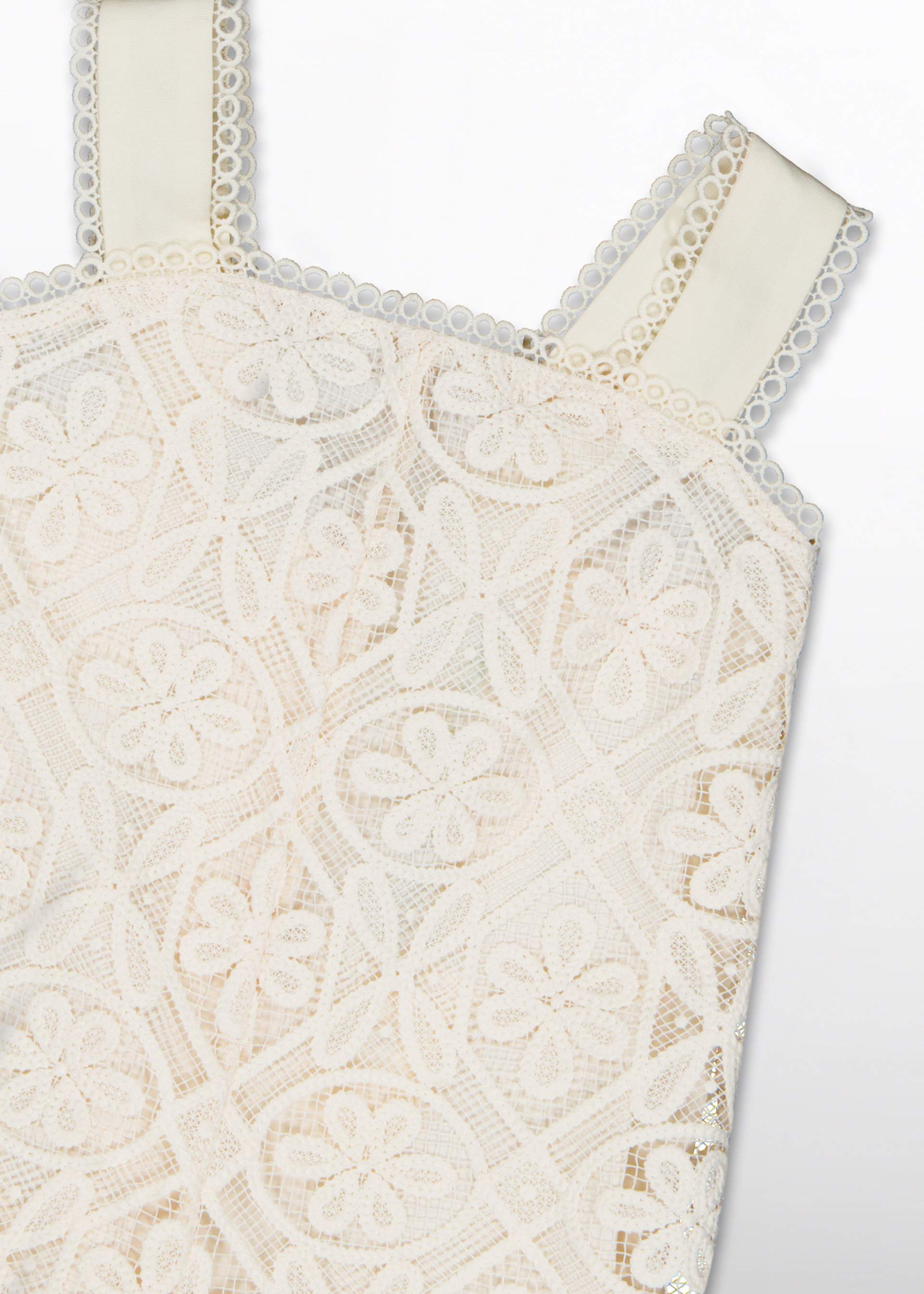 Girls' guipure culotte jumpsuit