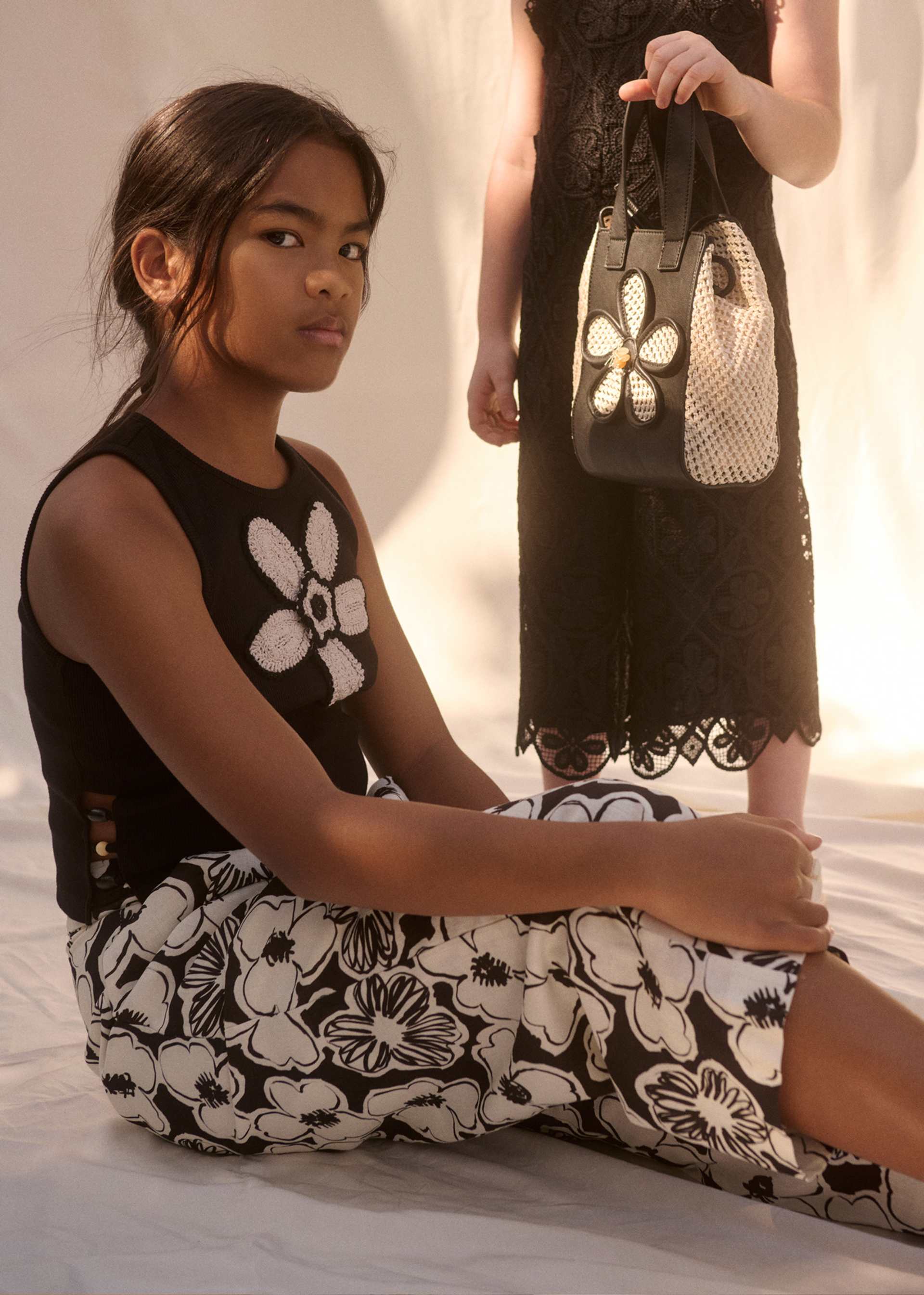 Pantalón culotte estampado niña