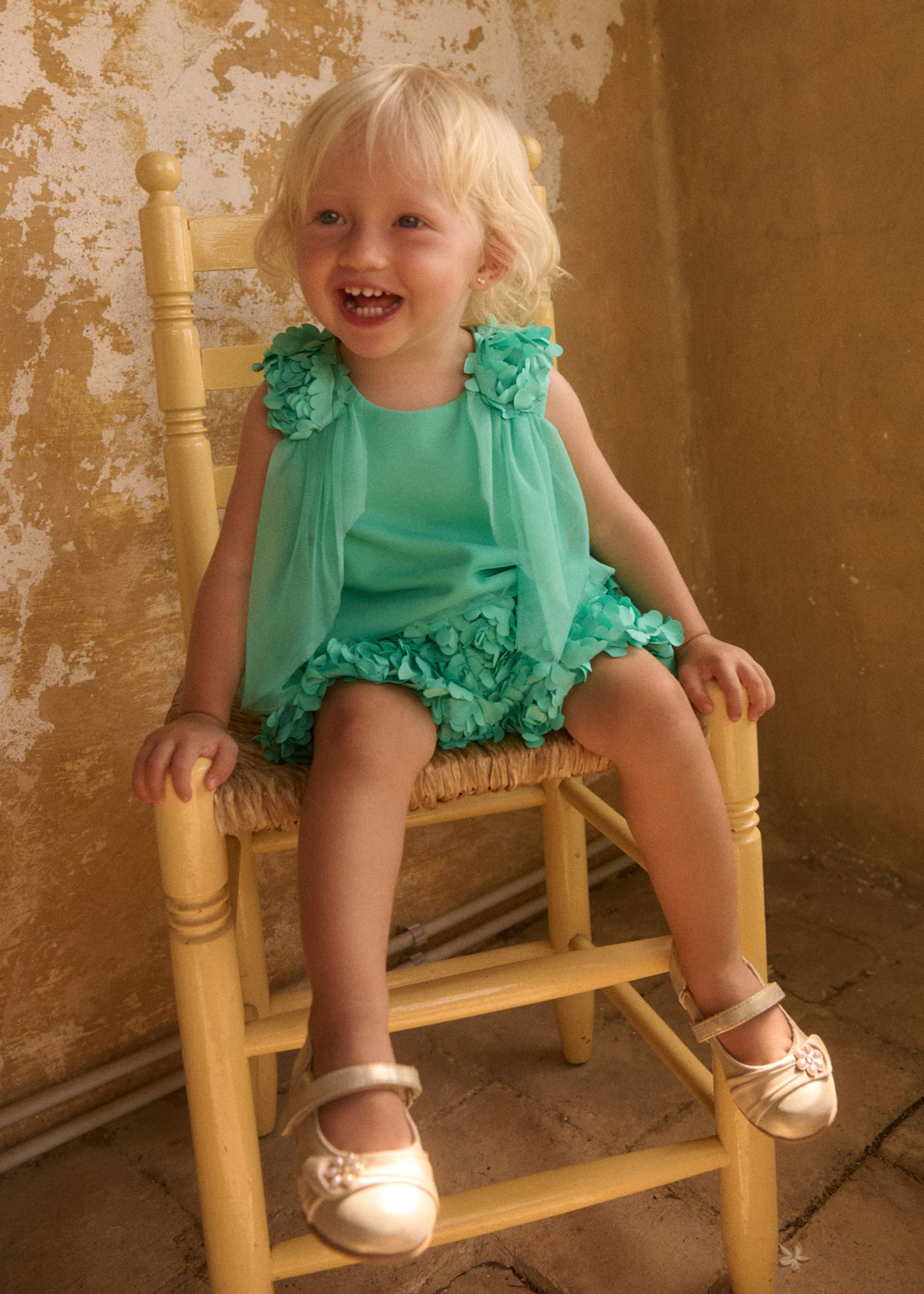 Ensemble bermuda fleurs 3D fille Ensemble bermuda fleurs 3D fille