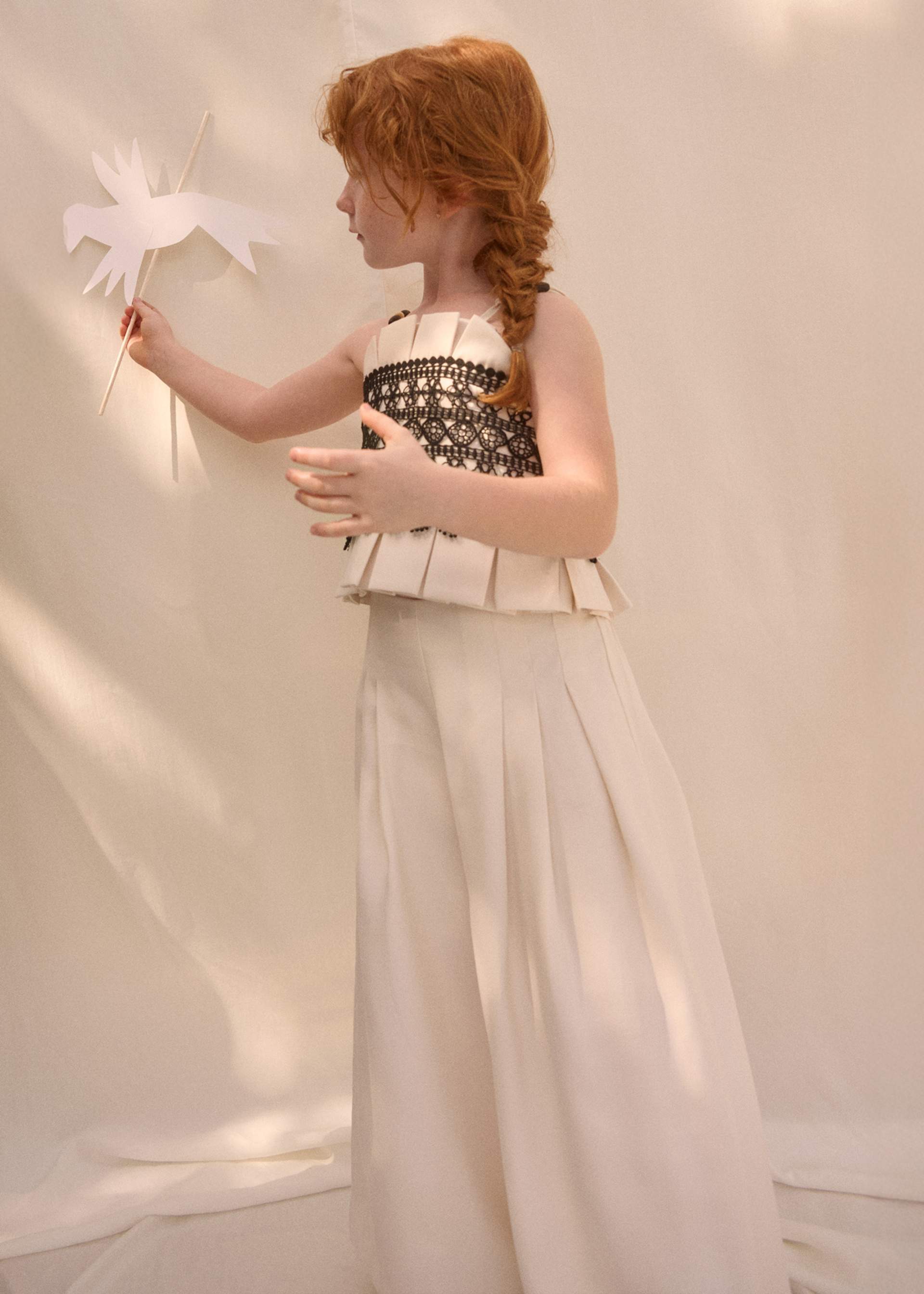 Long flowing pleated trousers for girls