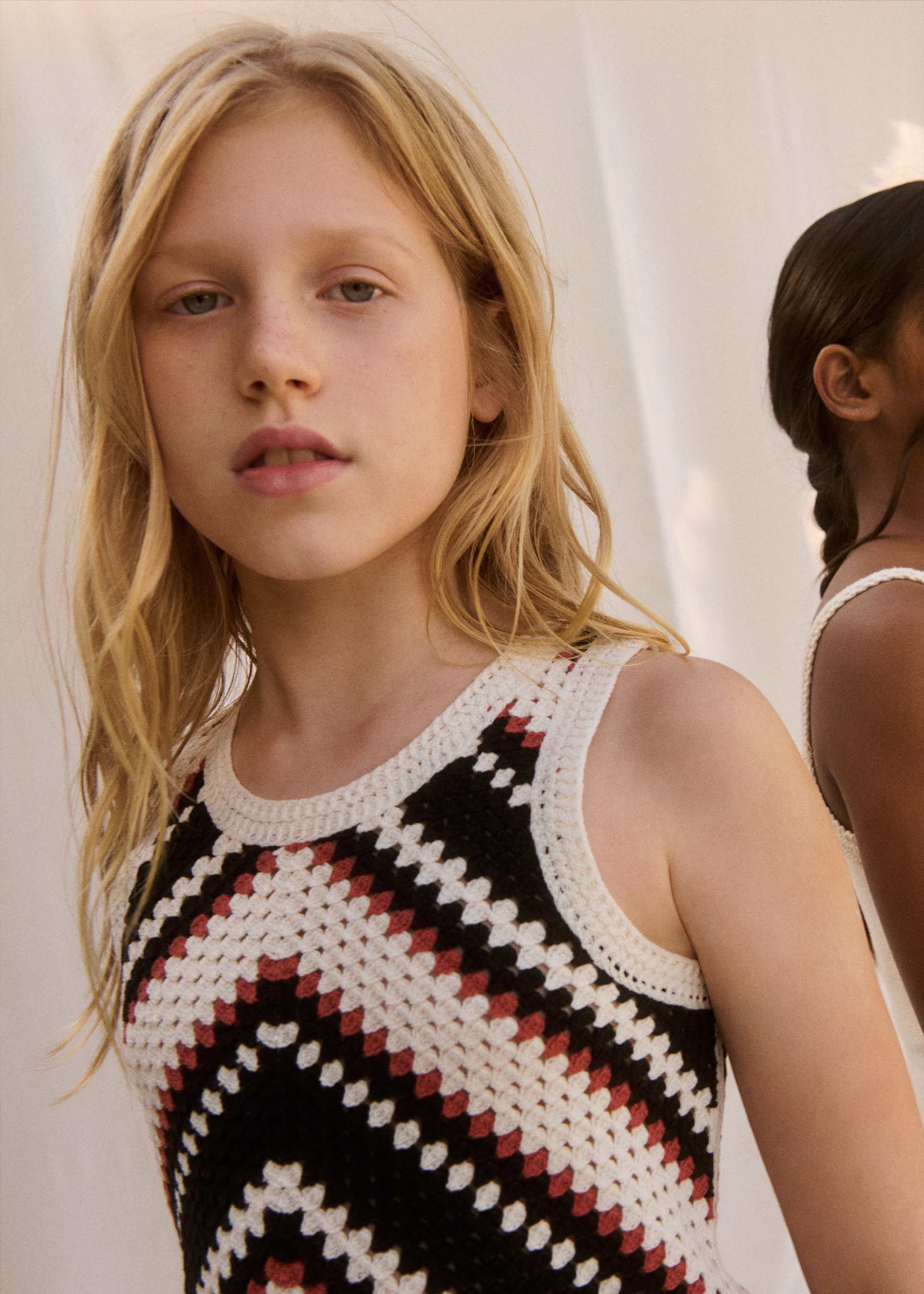 Girls' crochet long trouser set