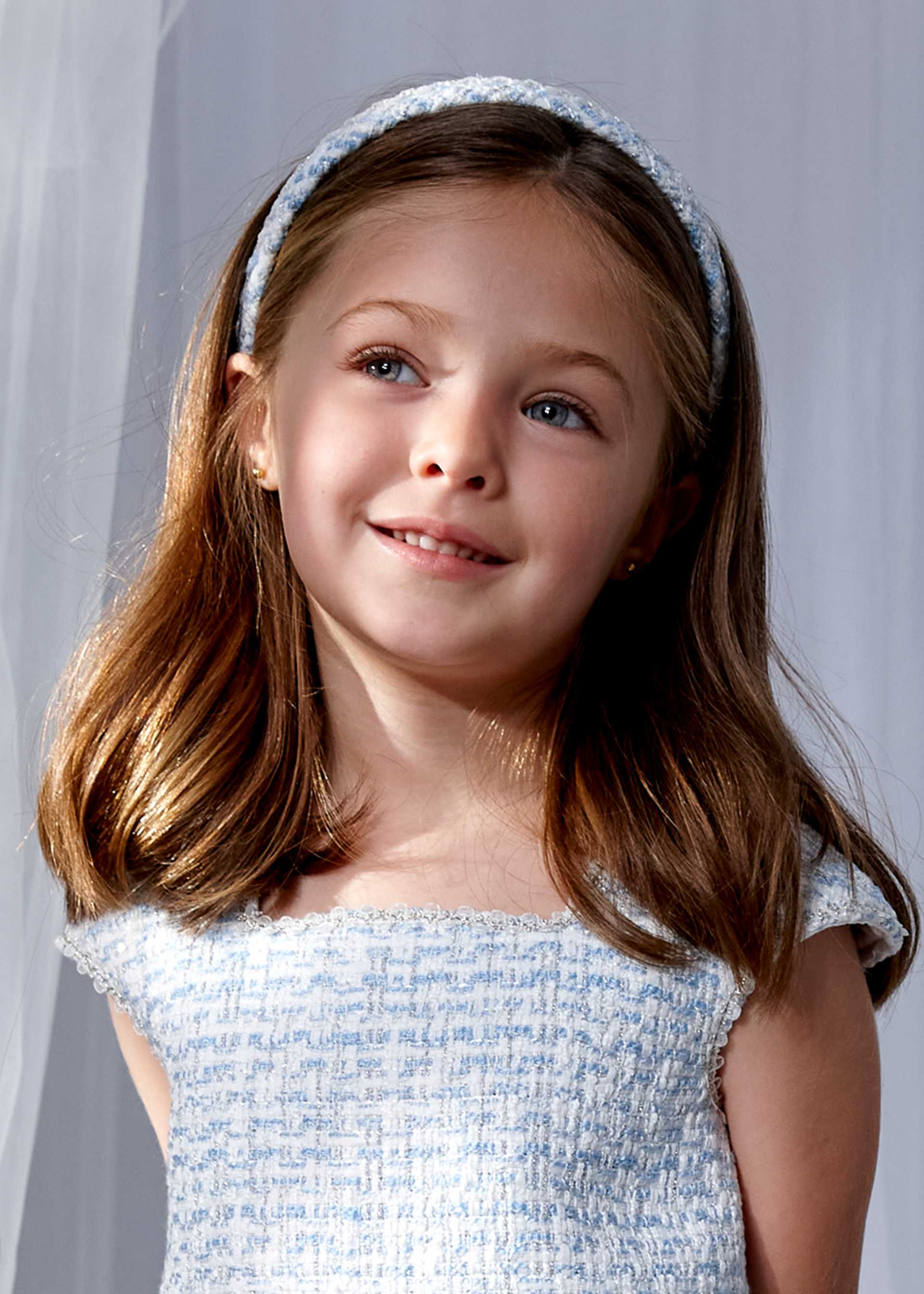 Tweed headband for girls