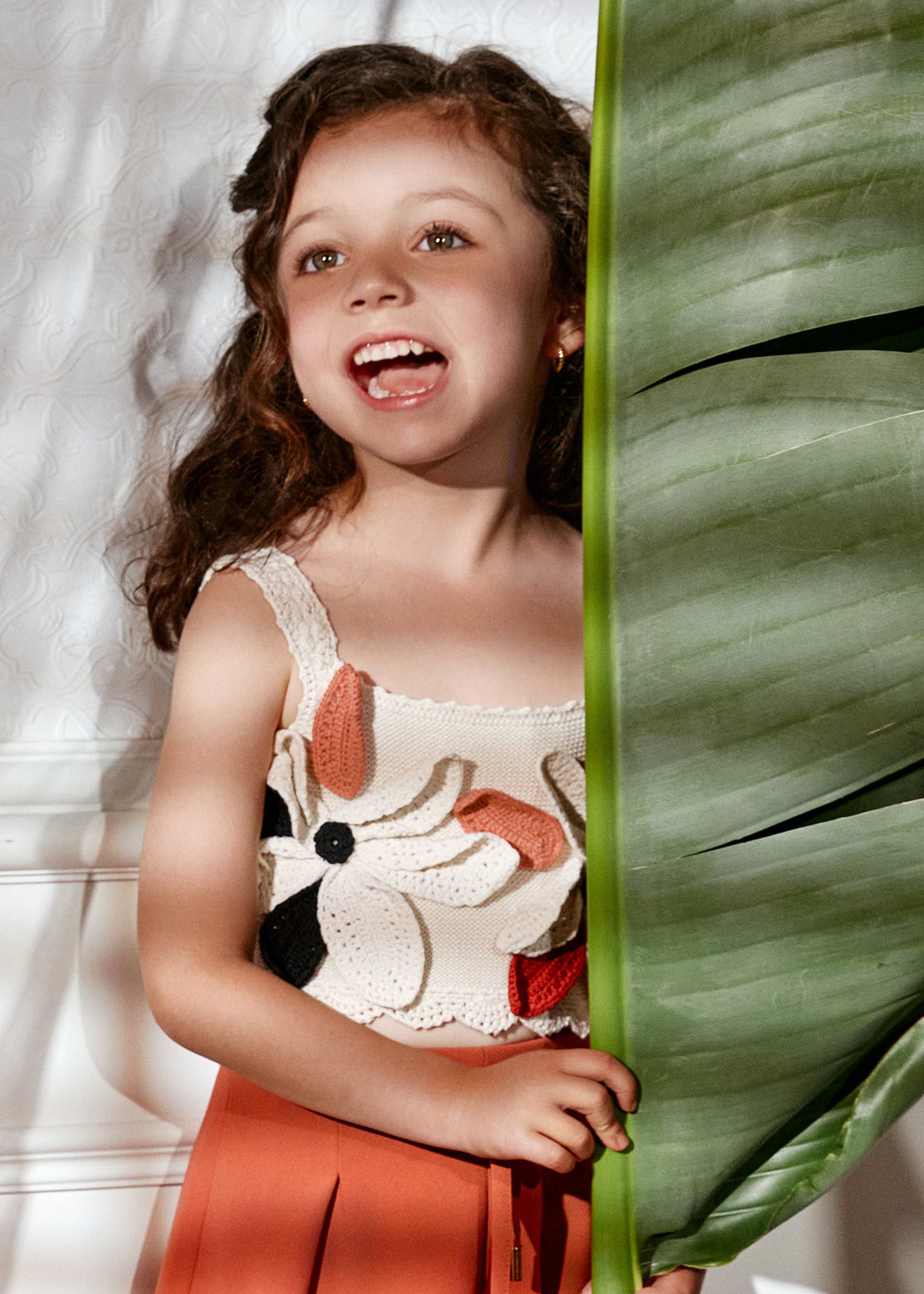 Girl Floral Crochet Top