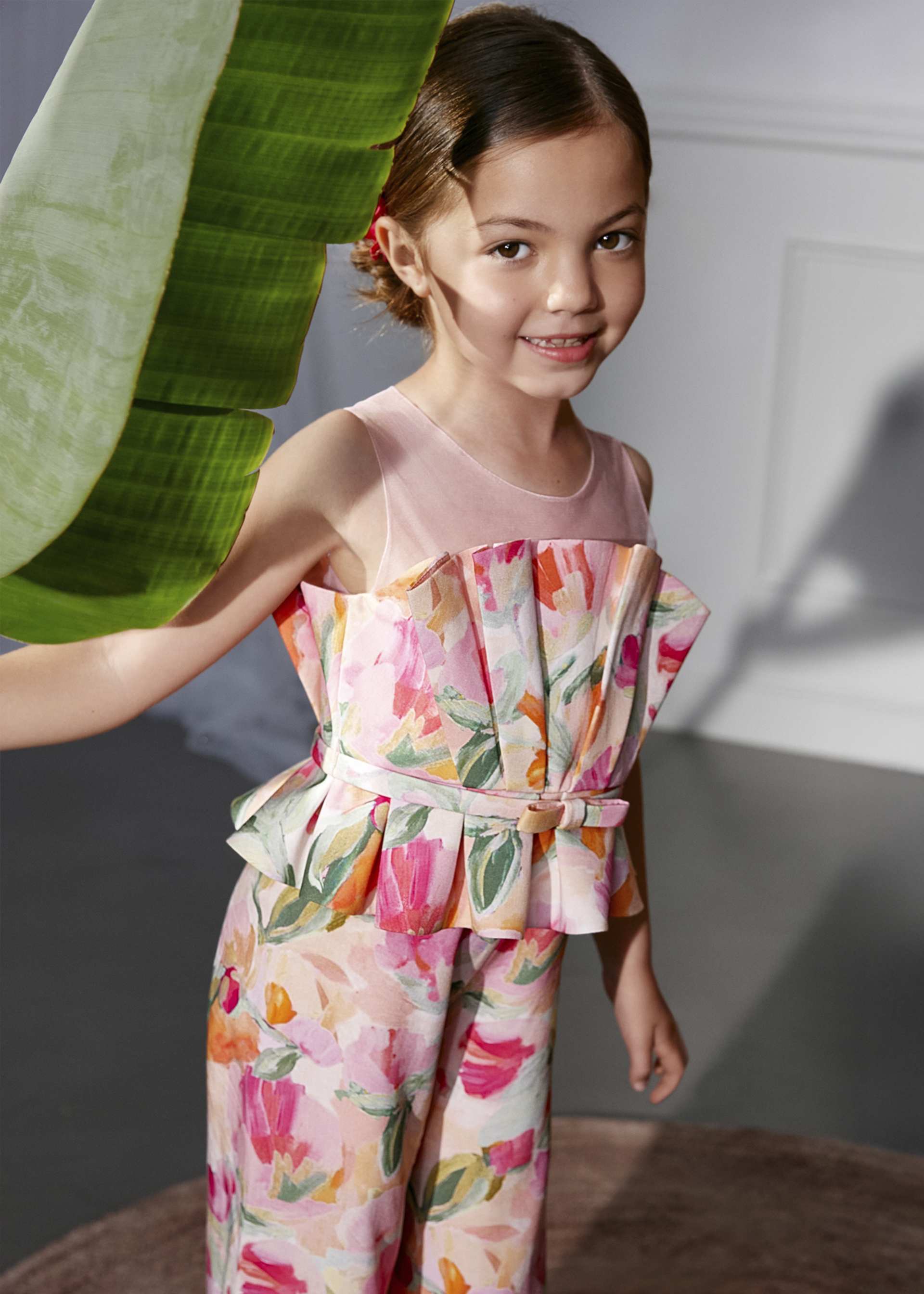 Combinaison longue imprimé fleurs fille