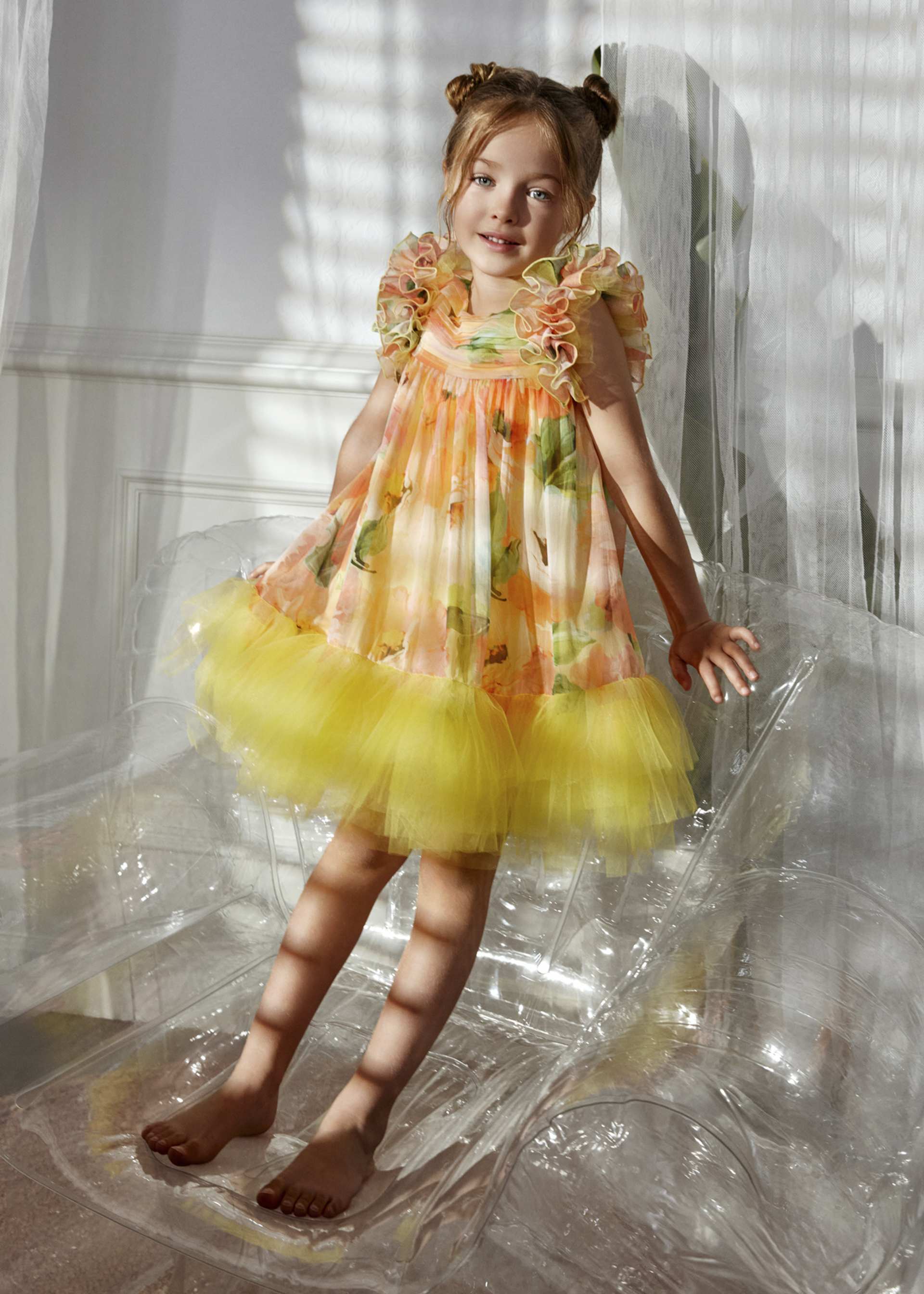 Abito stampato combinato bambina