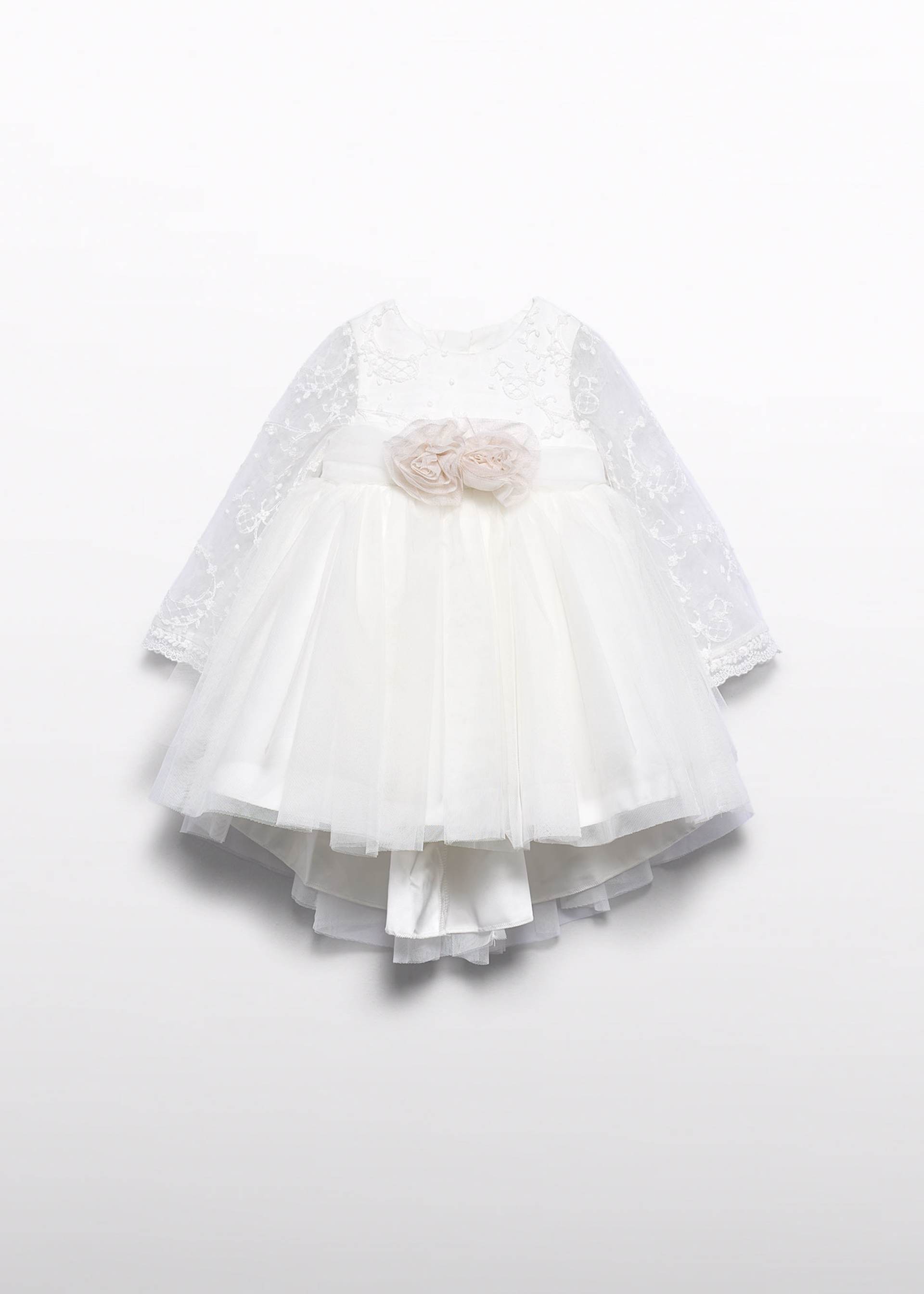 Embroidered tulle dress for baby girls