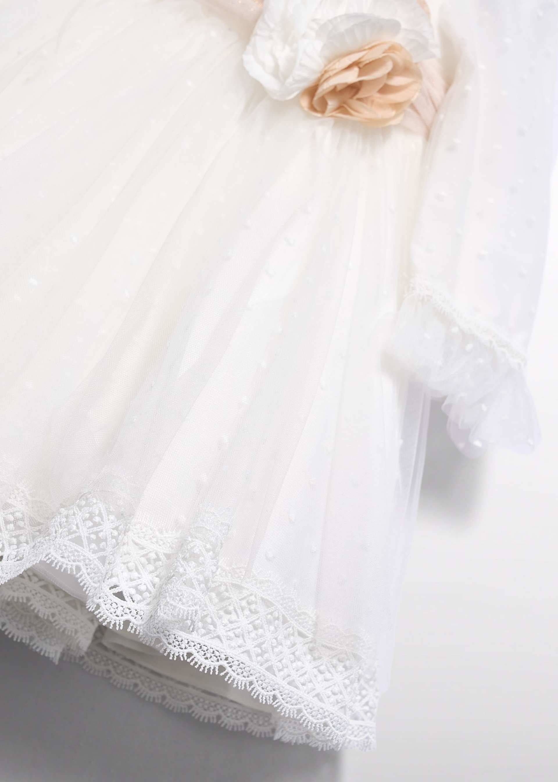 Pleated tulle dress for baby girls