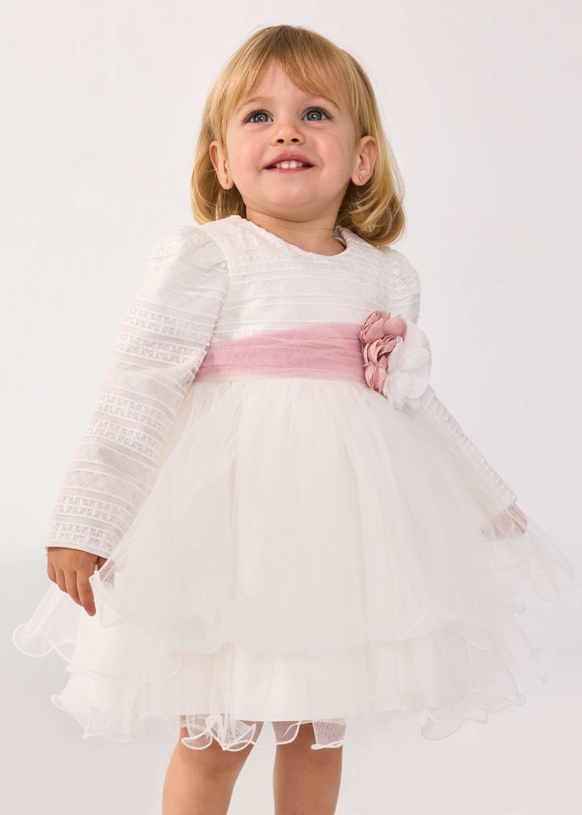 Vestido tule fitas bebé menina