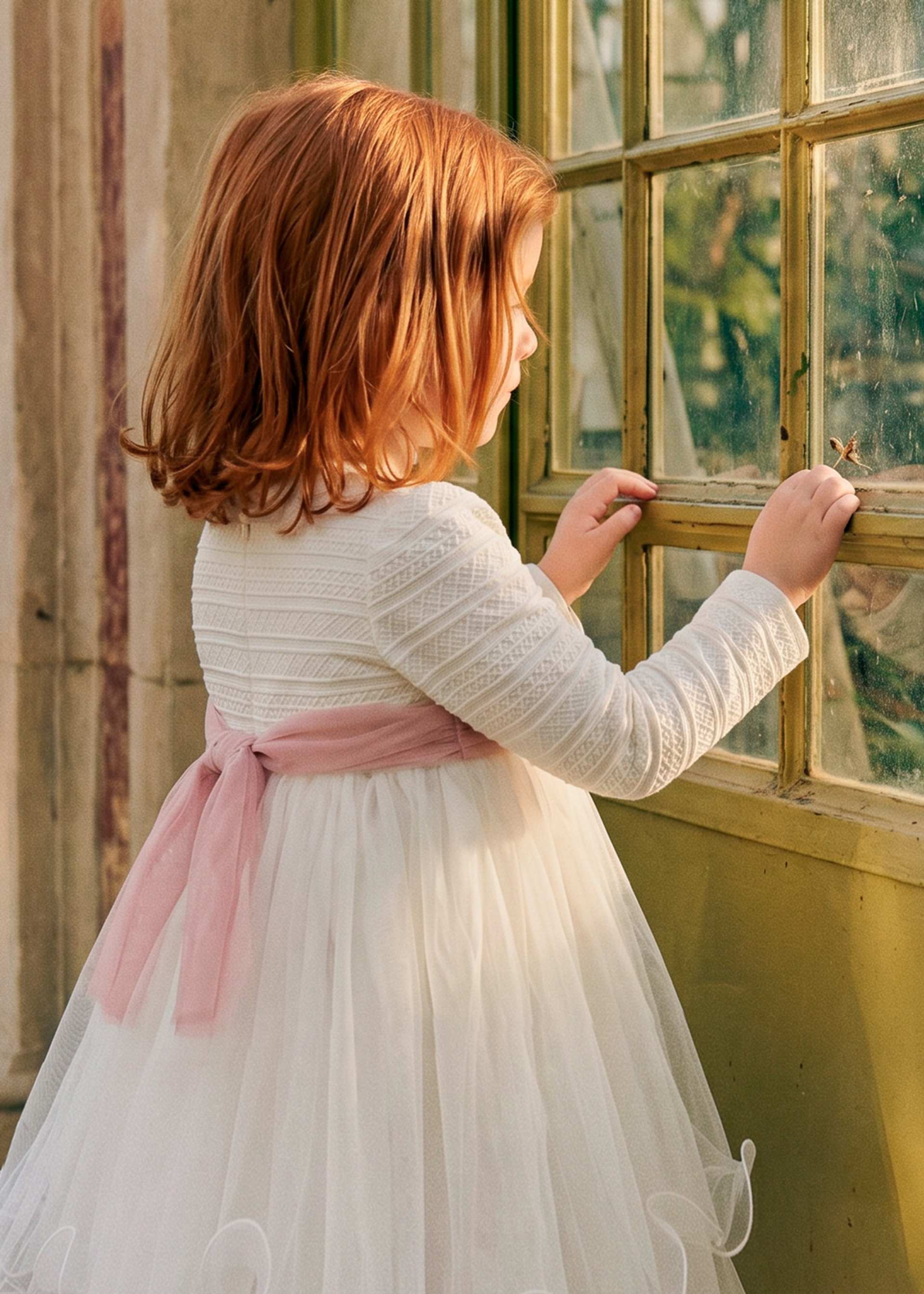 Vestido tule fitas bebé menina