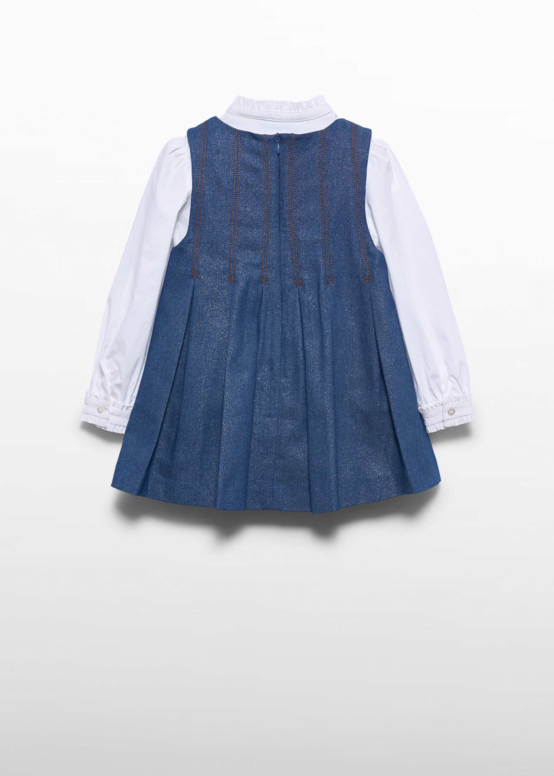 Completo scamiciato denim bambina