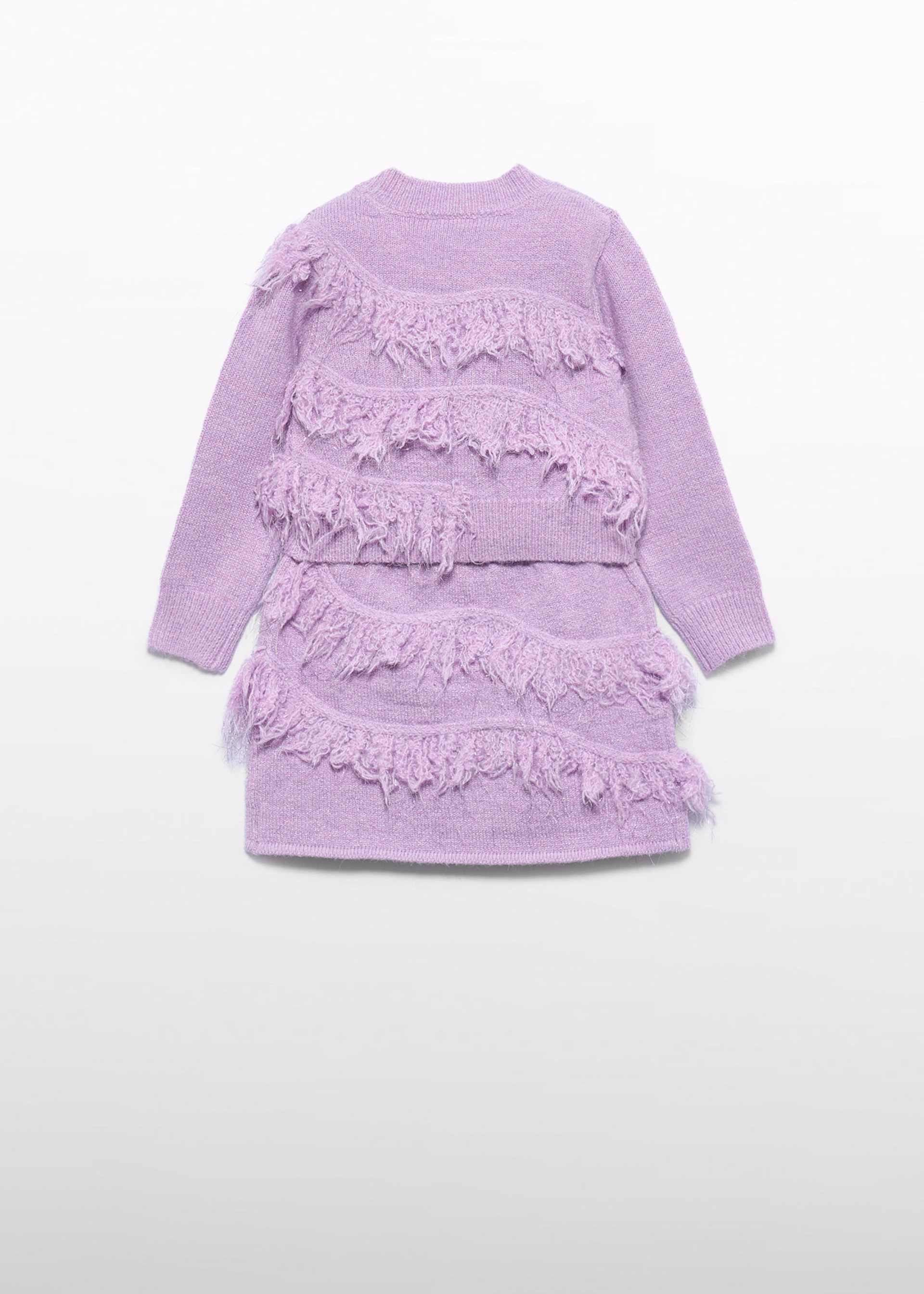 Girls' fringed knitted skirt set