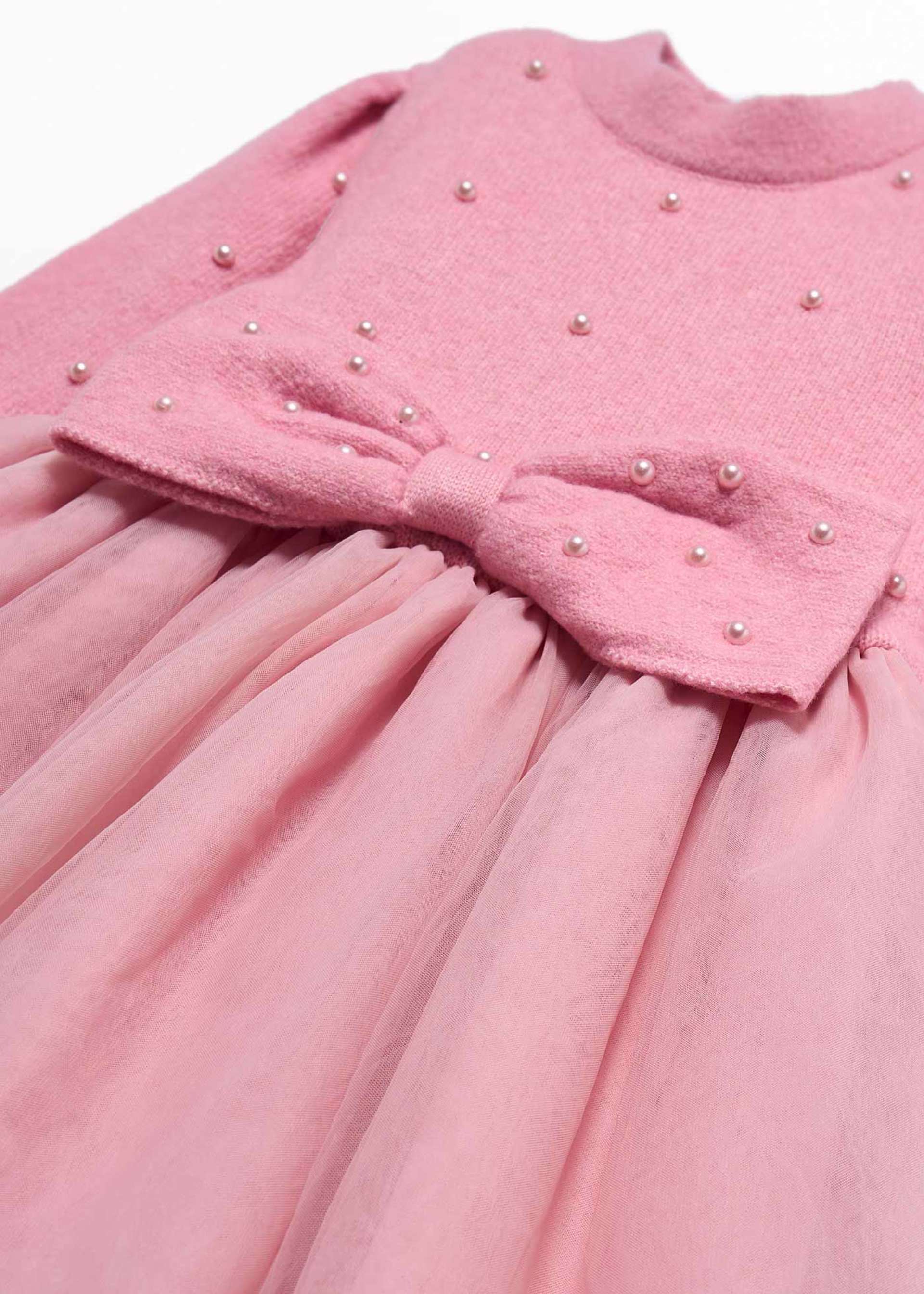 Girl Knit Dress with Pearls