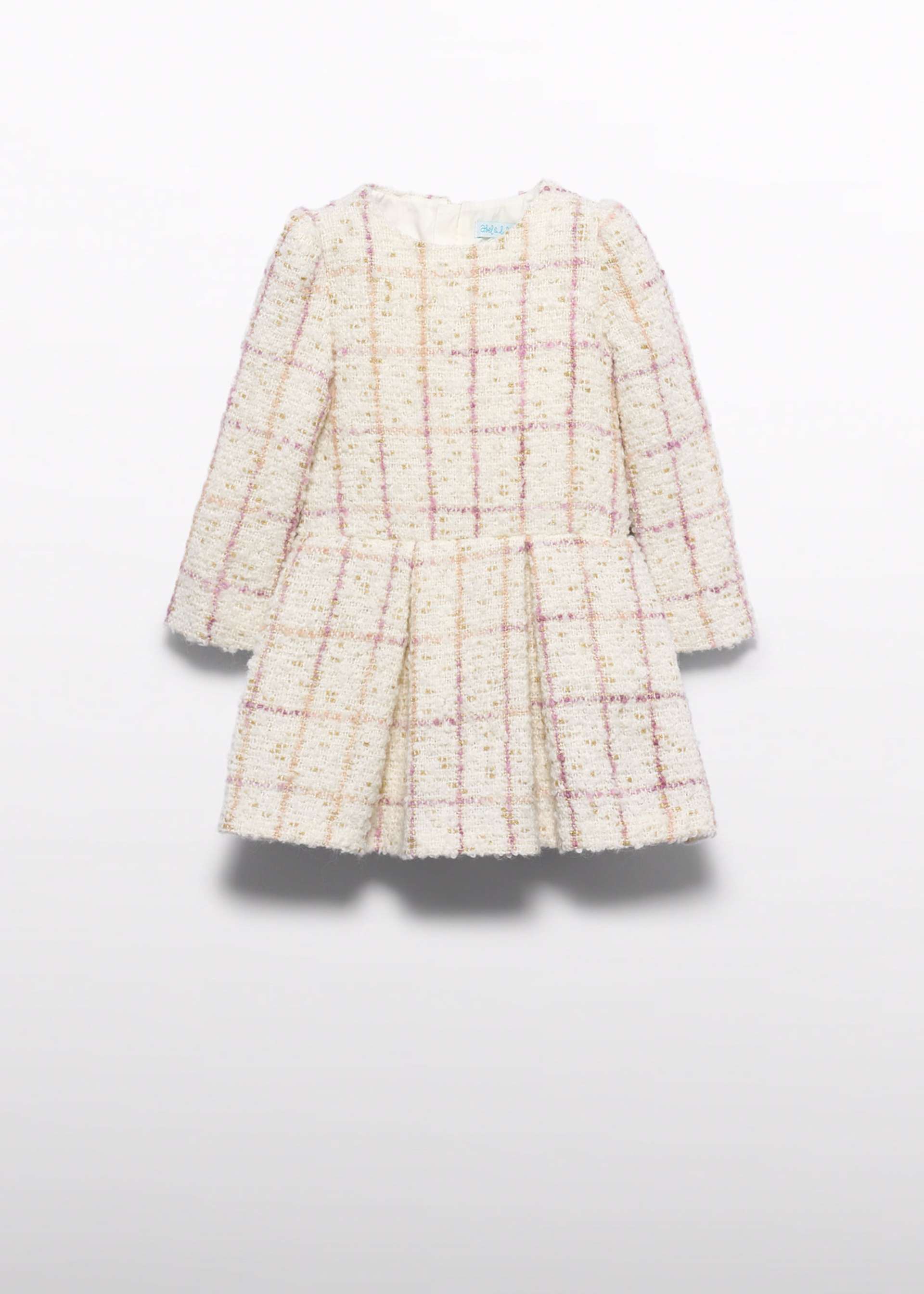Vestido tweed quadrados menina