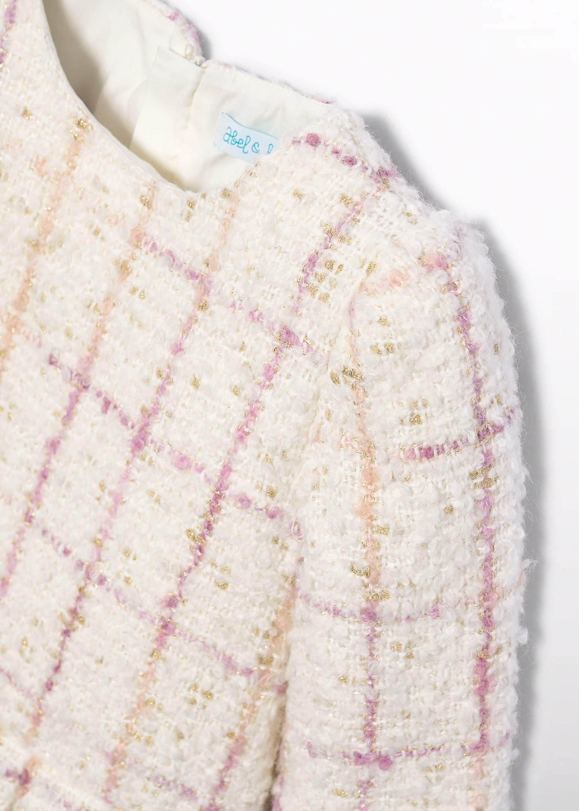 Vestido tweed quadrados menina