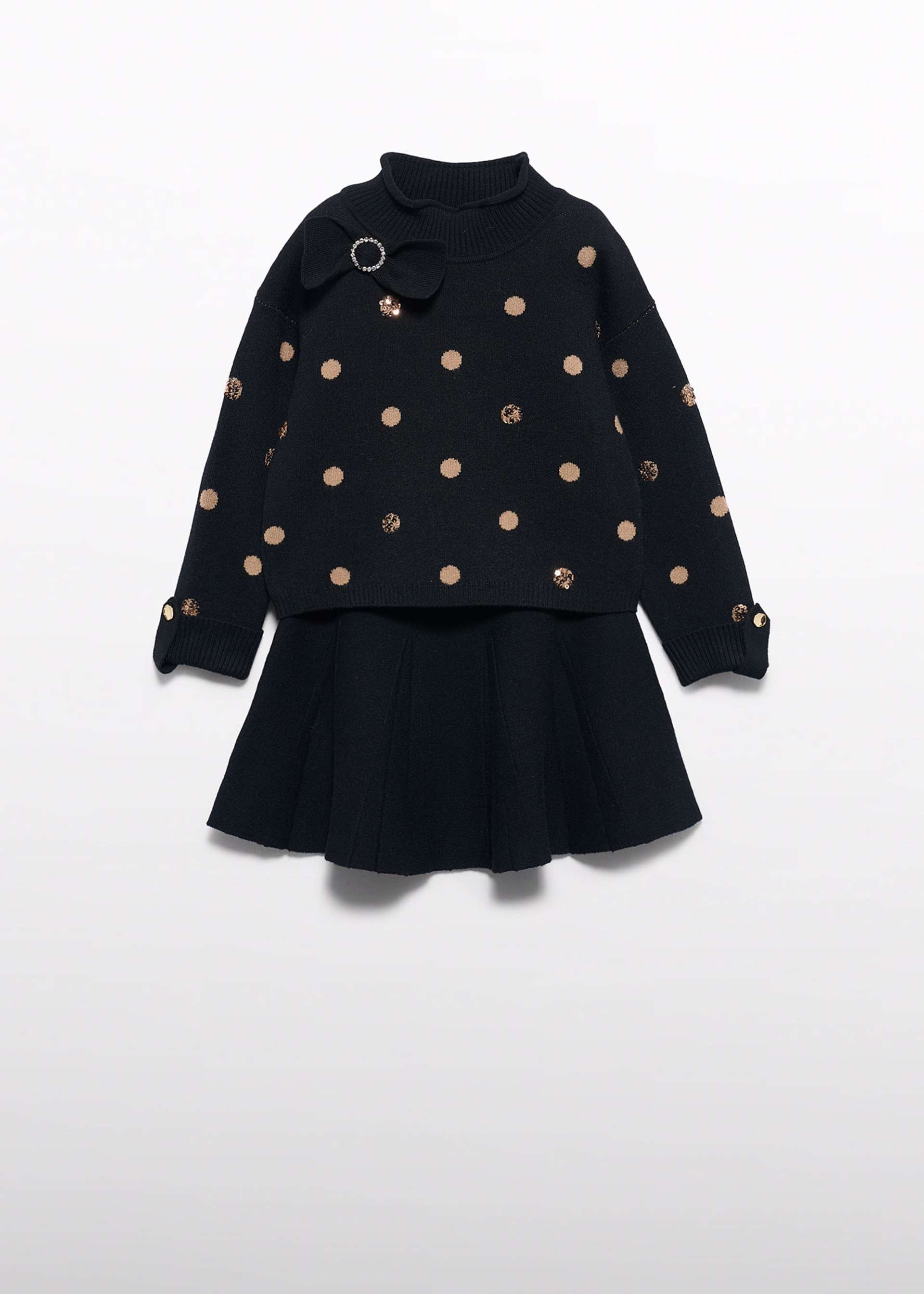 Girl Knit Polka Dot Skirt Set