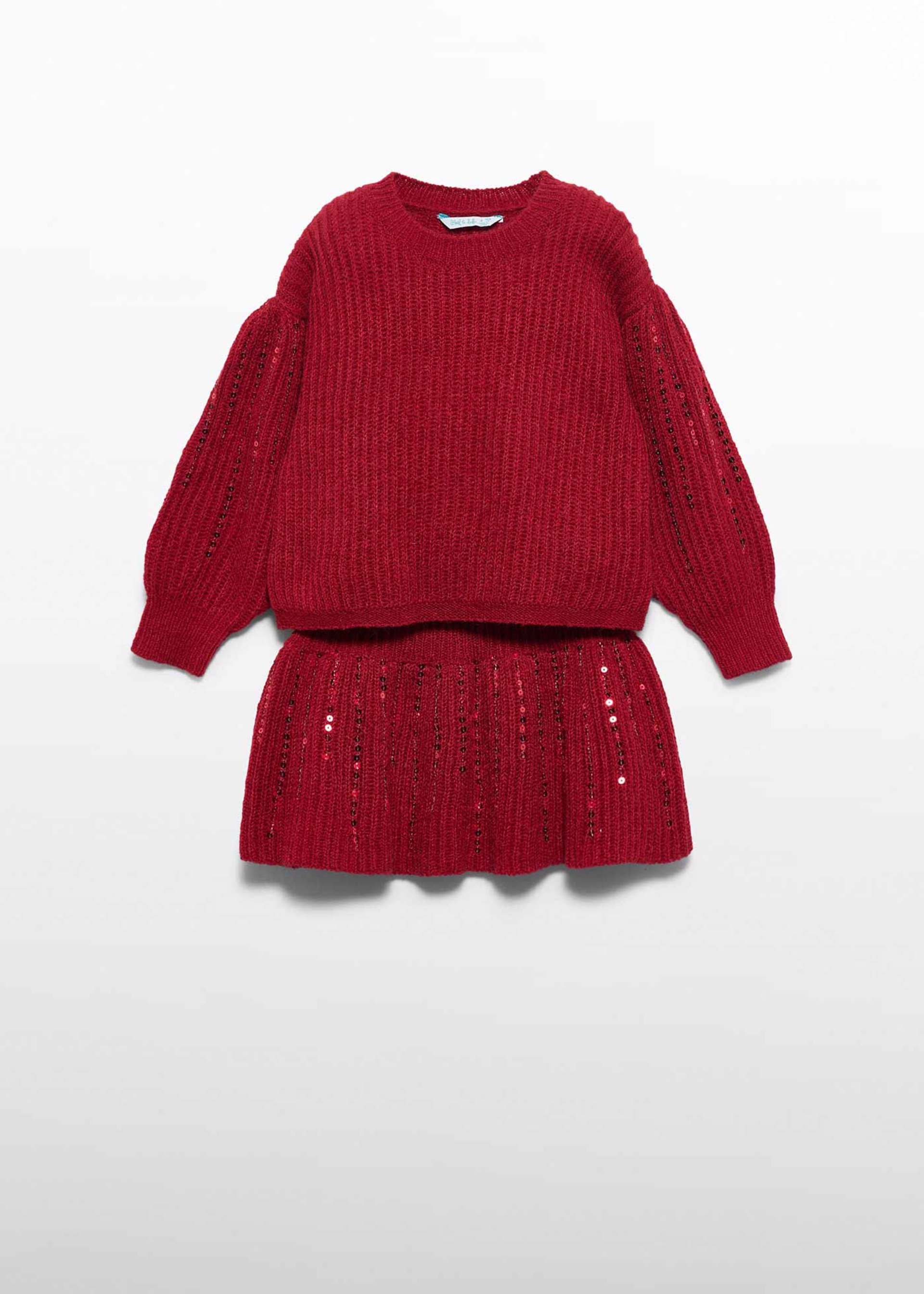 Conjunto falda tricot con lentejuelas niña