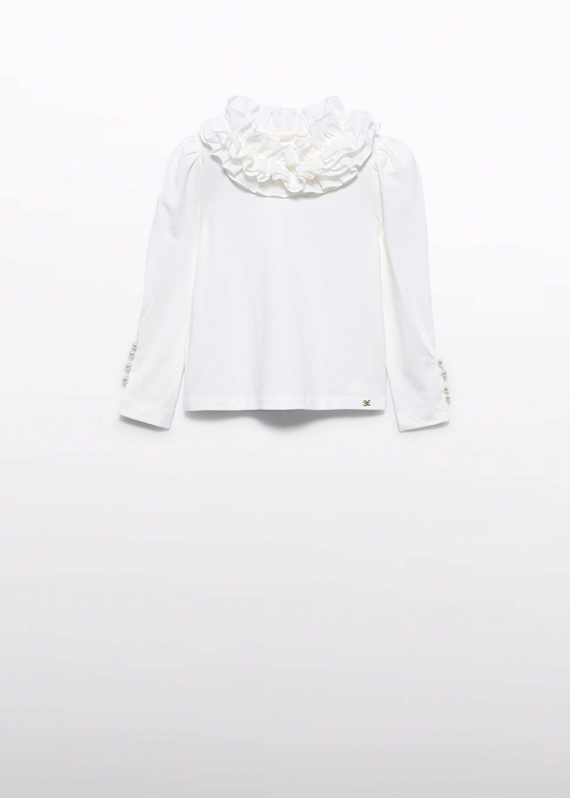 Camiseta combinada volantes niña