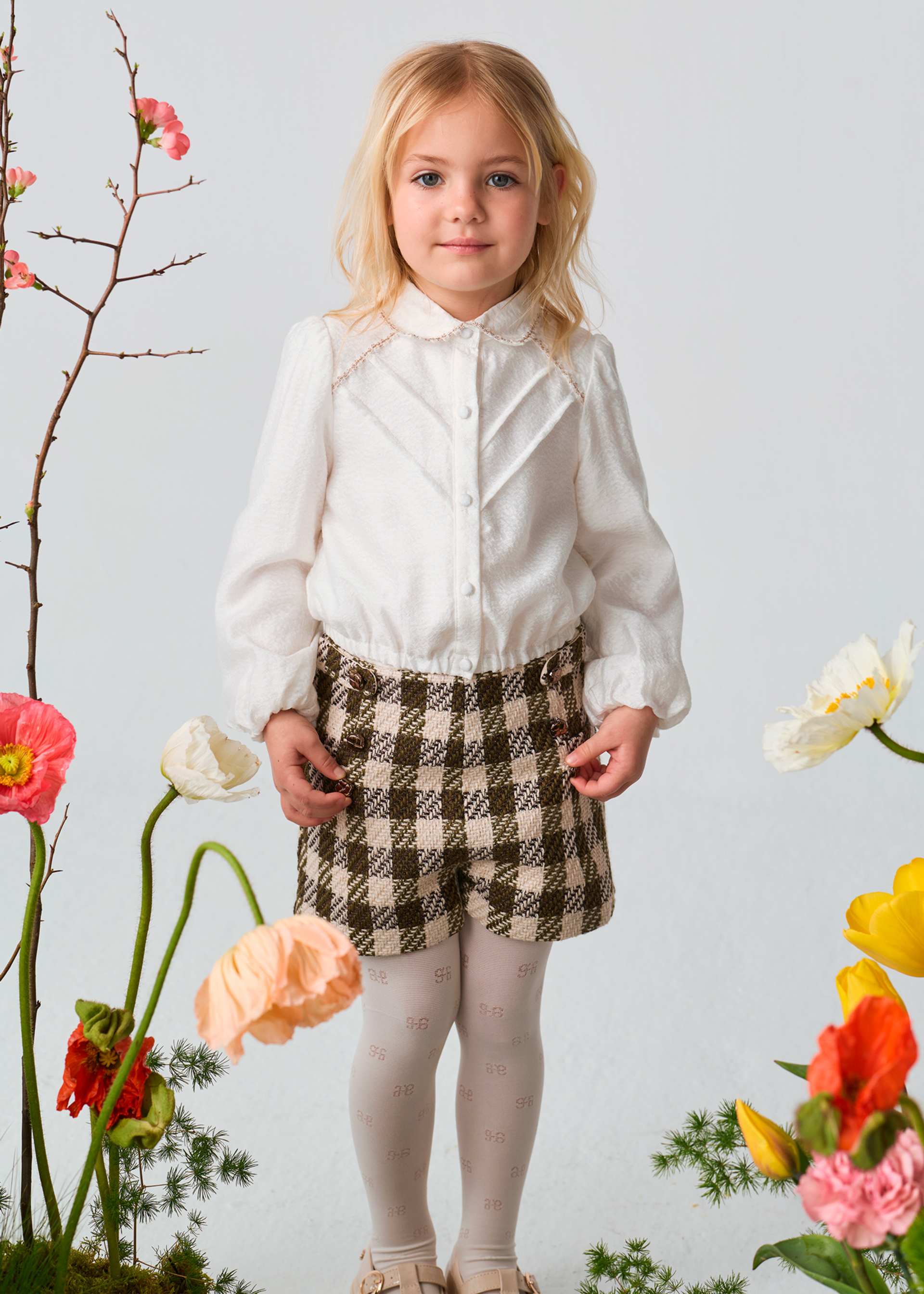 Girl Blouse with Glitter Ribbon