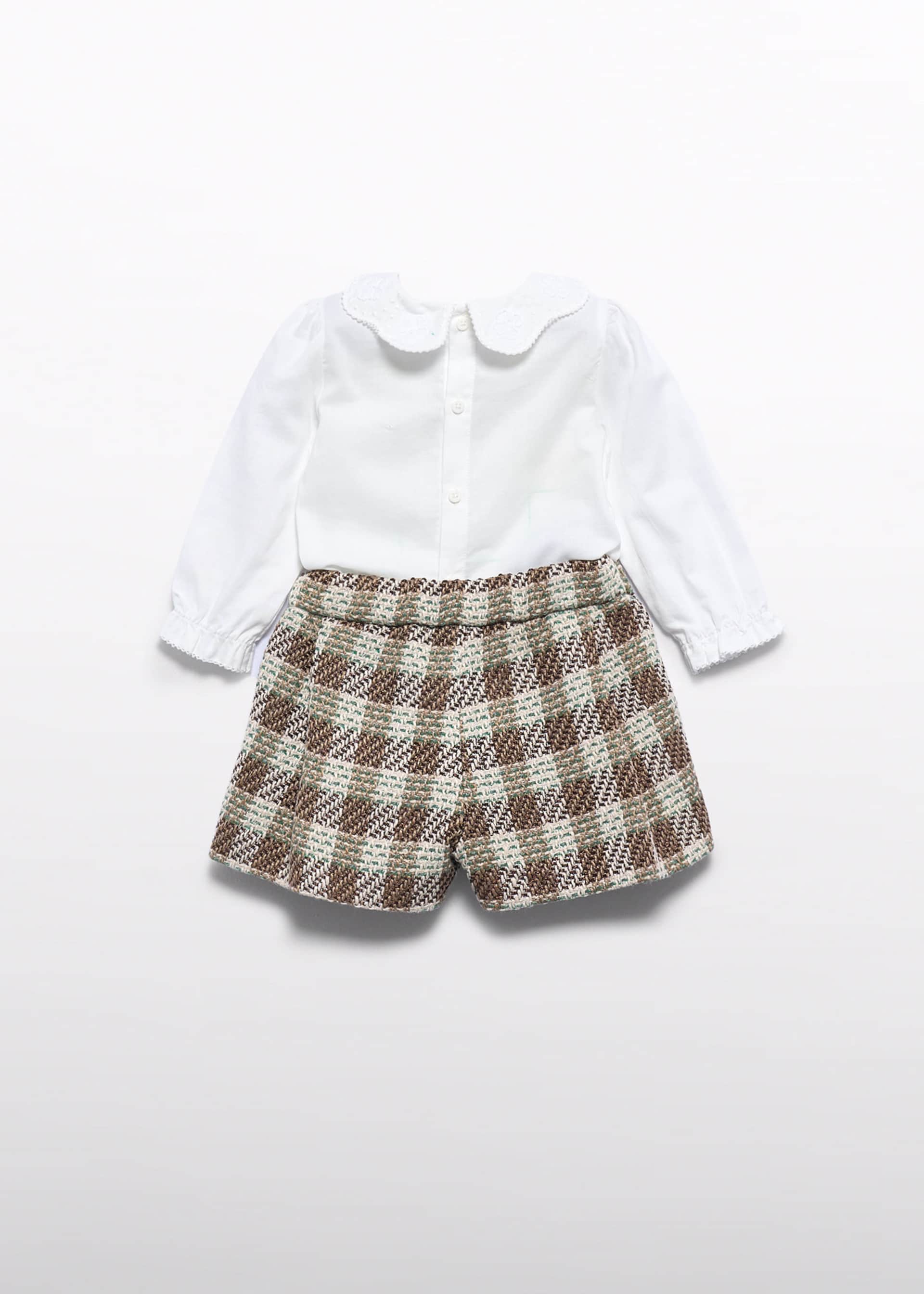 Girls' checked Bermuda shorts set