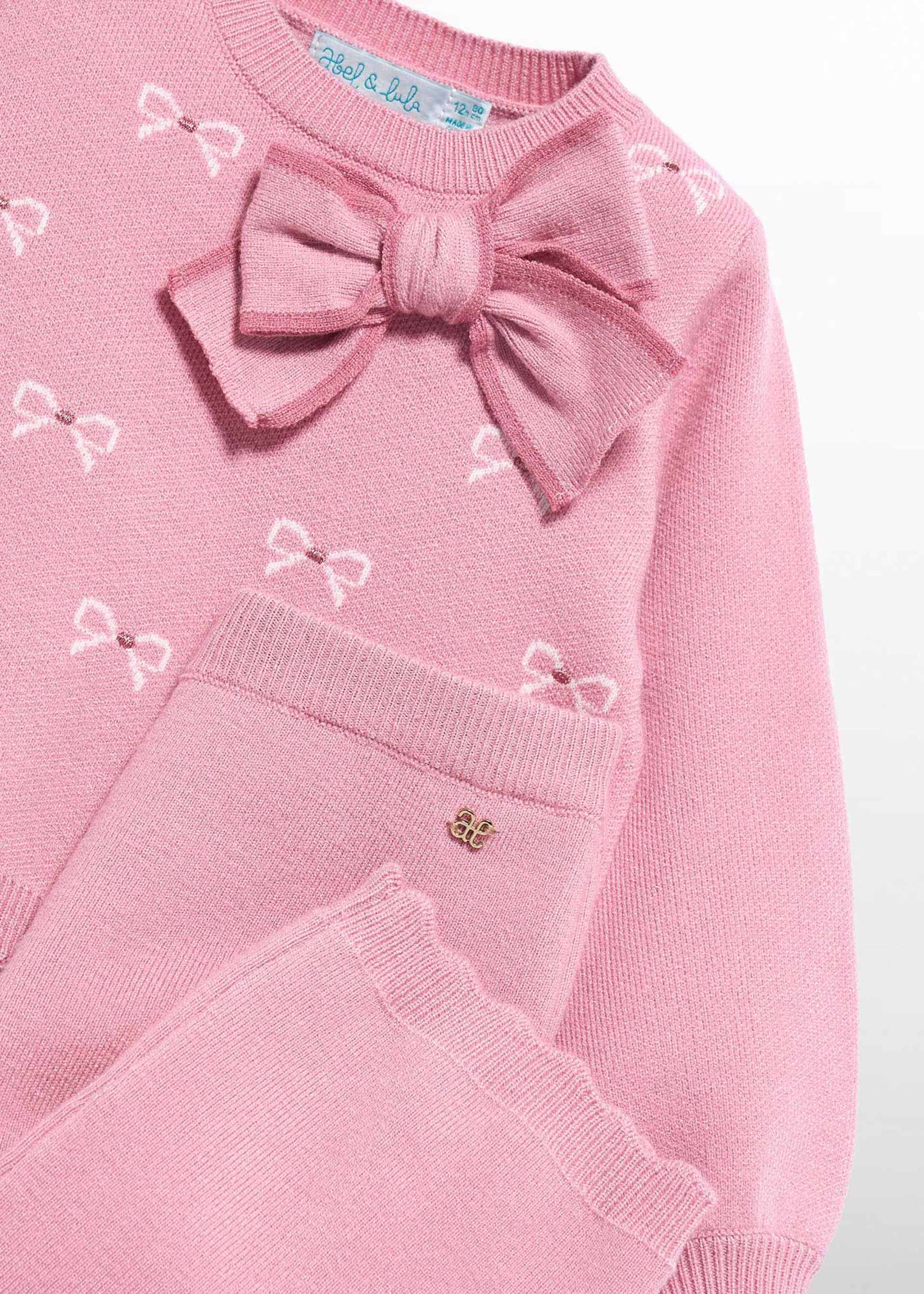 Baby girl knitted trouser set