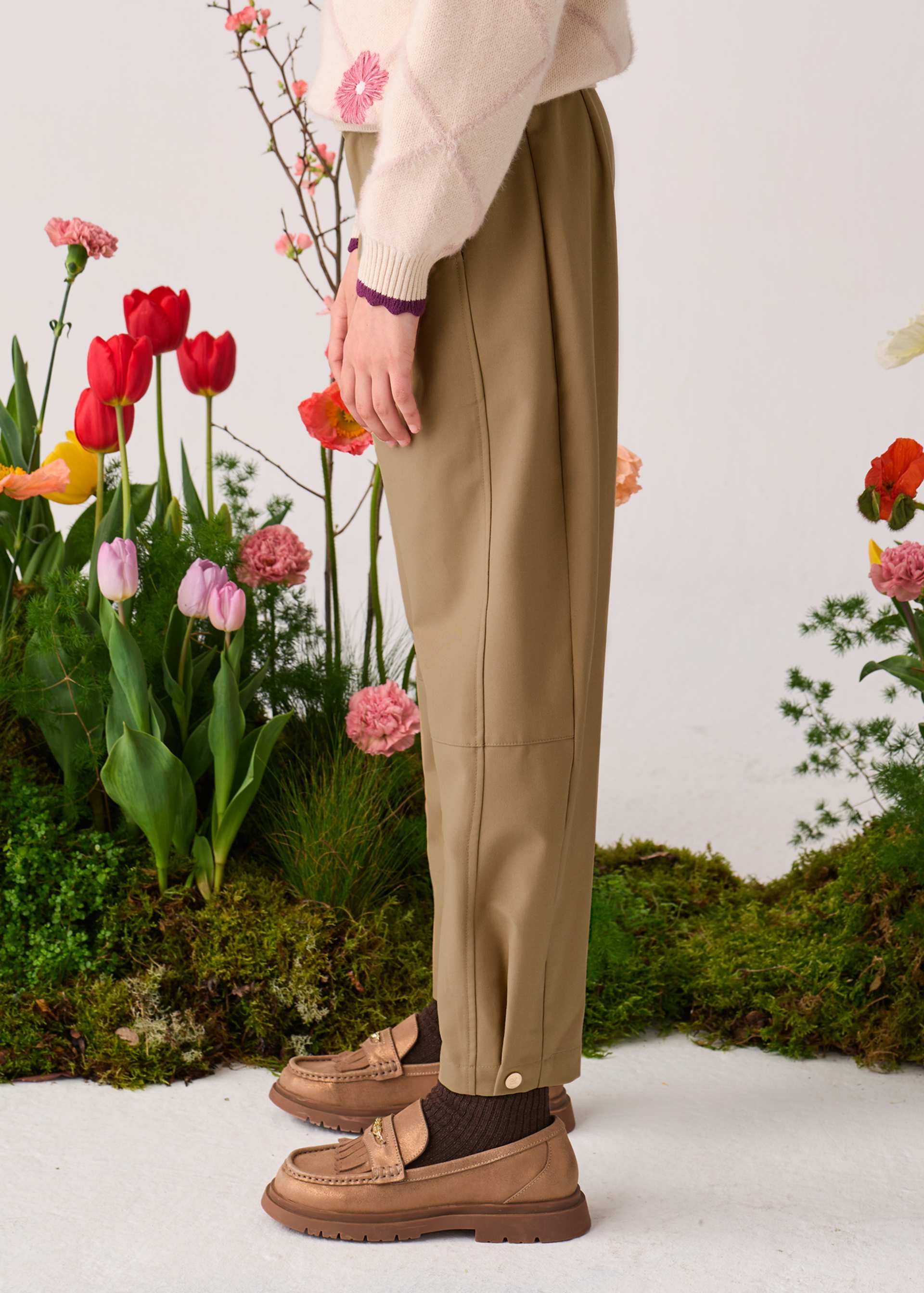 Pantalones largos de sarga para niñas