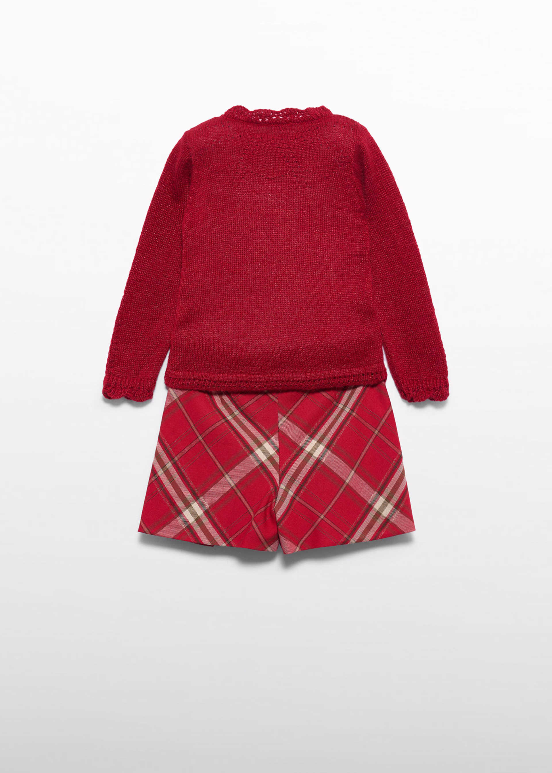 Completo bermuda quadri bambina