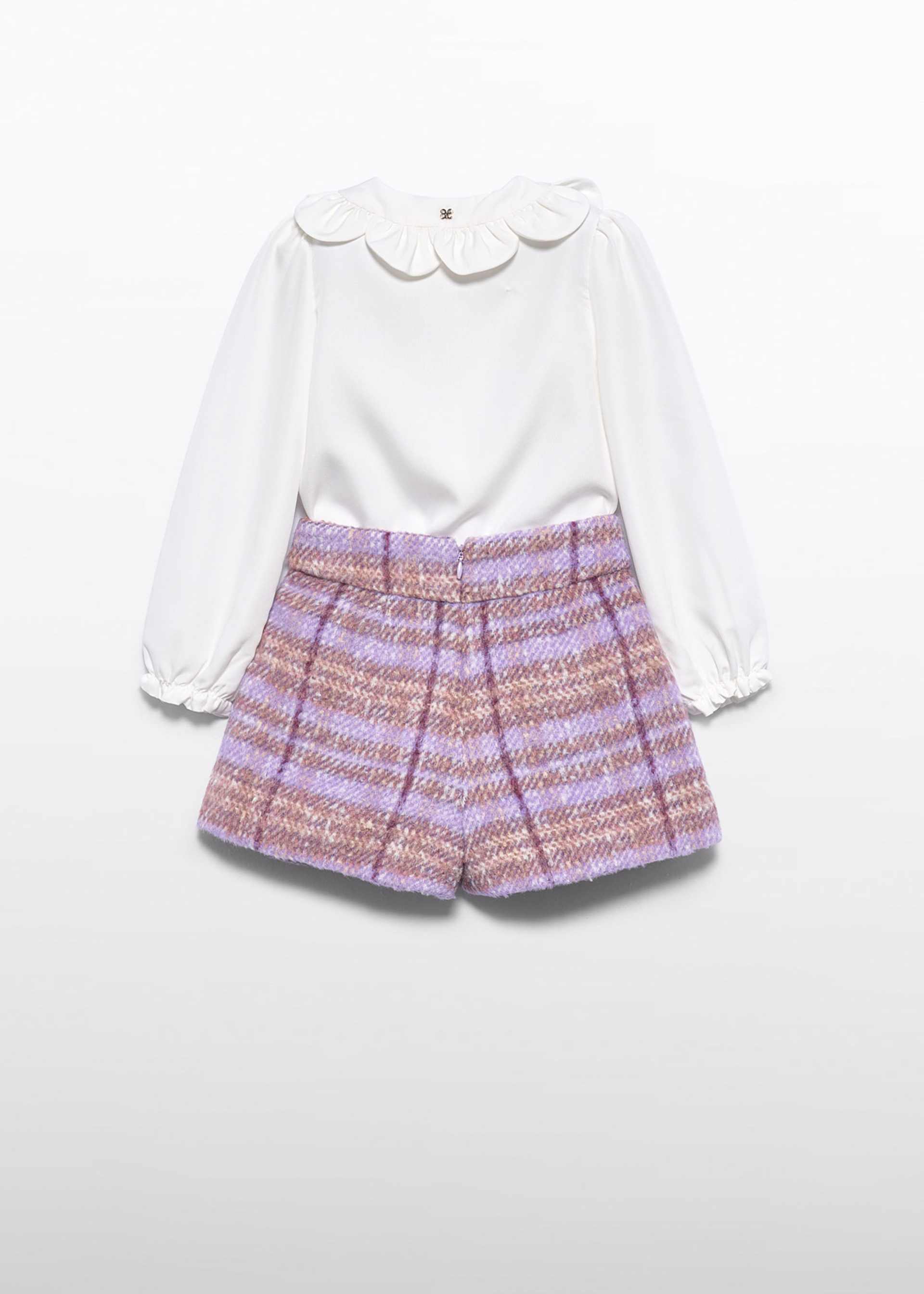 Completo bermuda quadri bambina