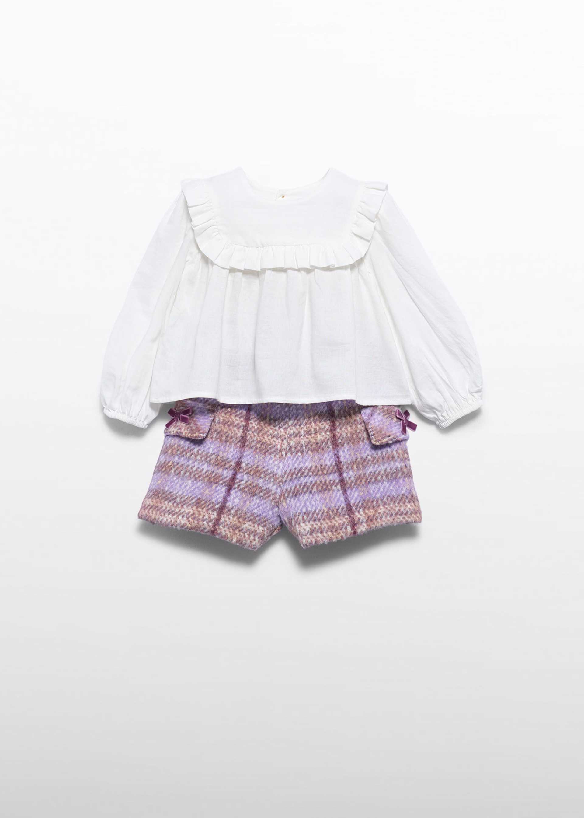 Conjunto bermuda quadrados bebé menina