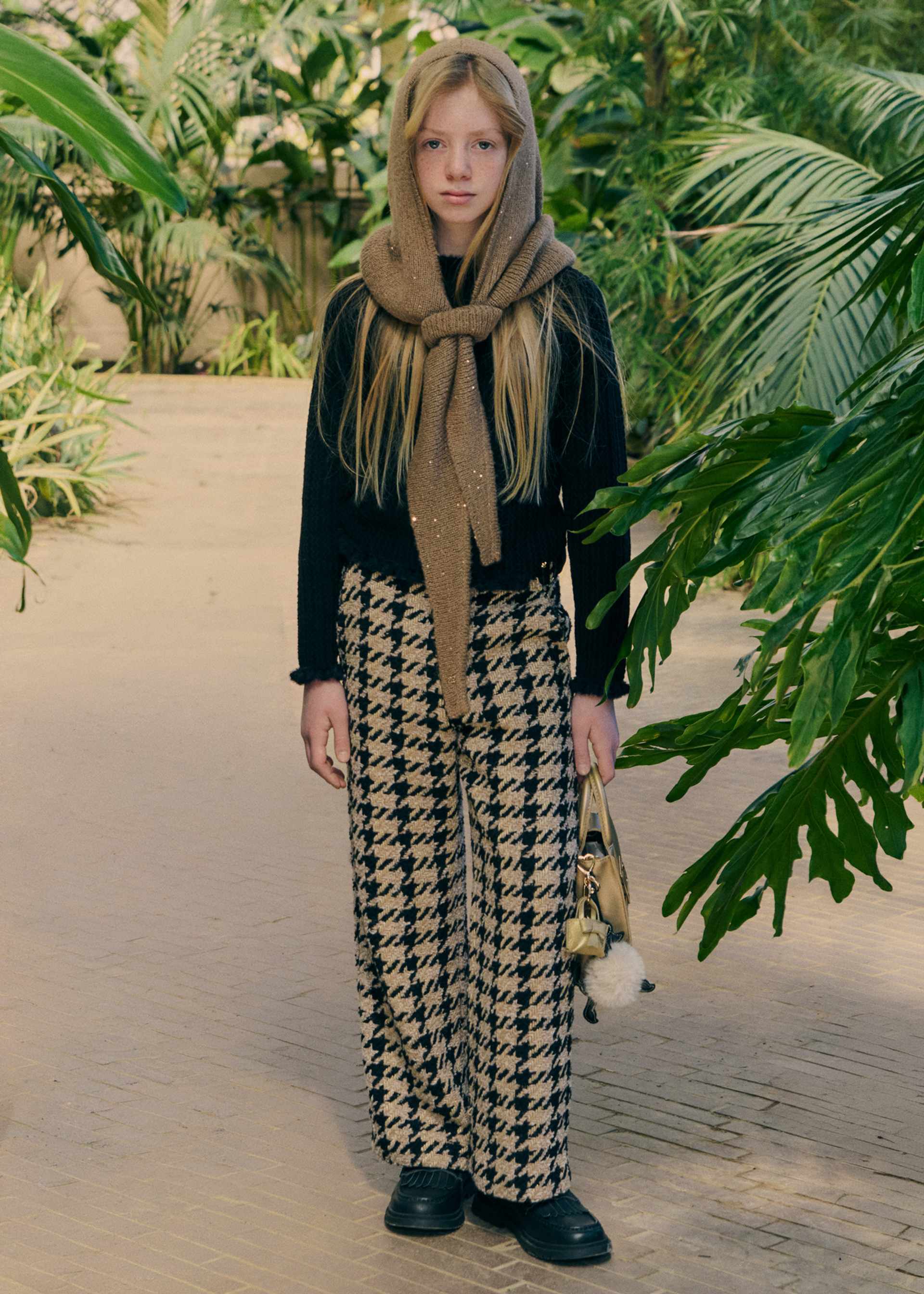 Pantalone culotte pied de poule bambina