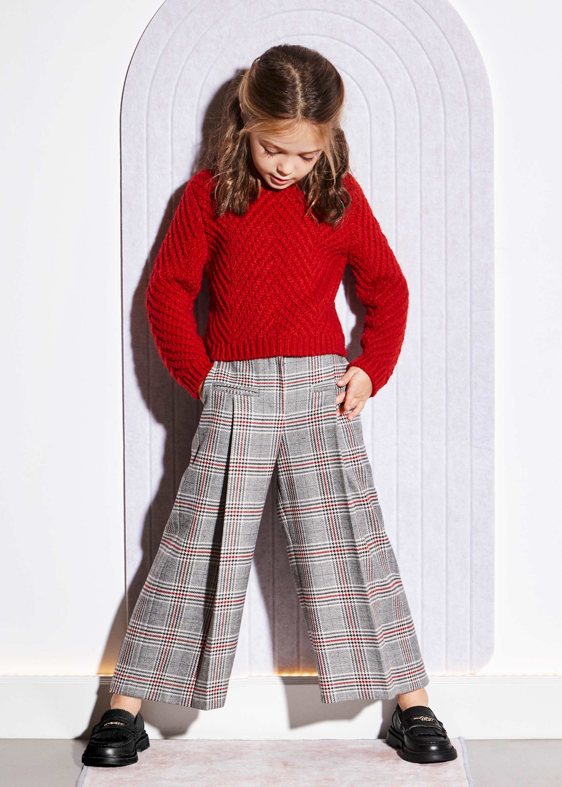 Pantaloni culotte cu carouri fetita