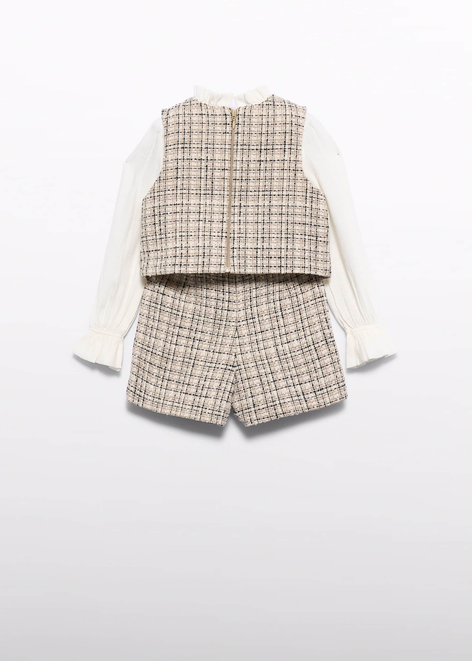 Set bermude tweed efect camasa fetita