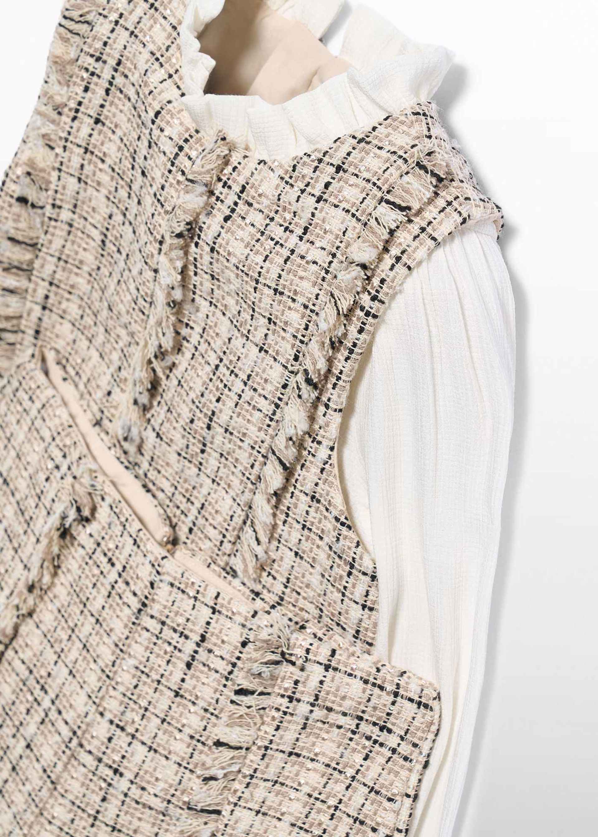 Conjunto bermuda tweed efeito camisa menina