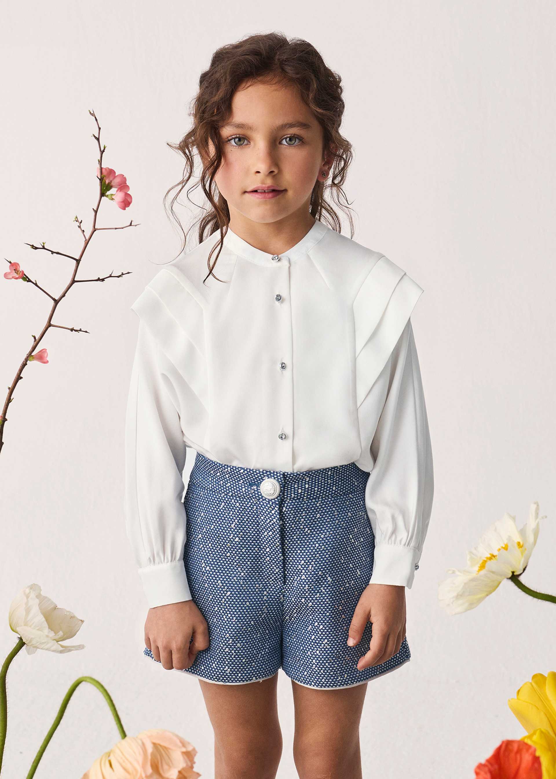Set bermude denim cu sclipici fetita