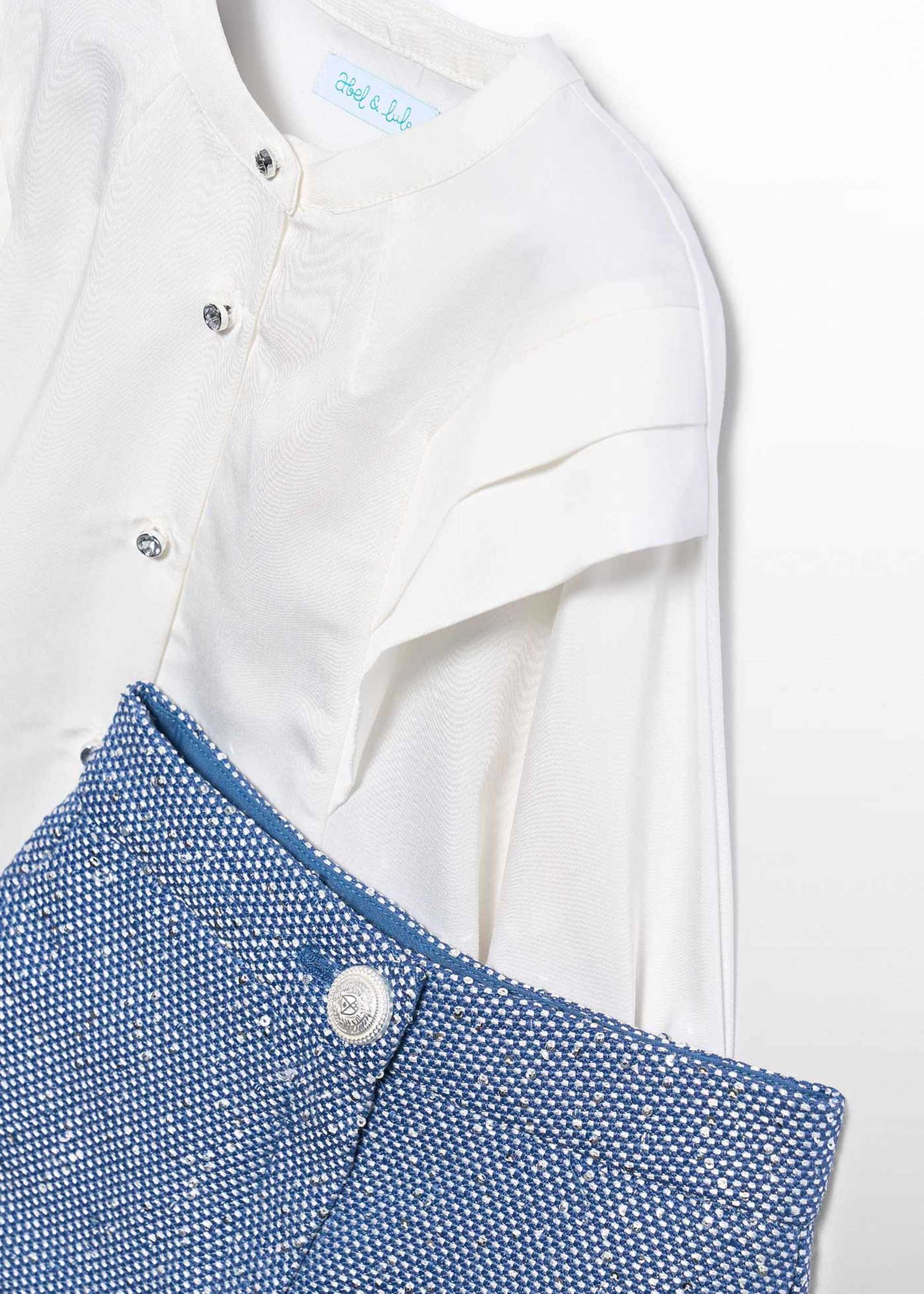 Ensemble bermuda en jean brillant fille