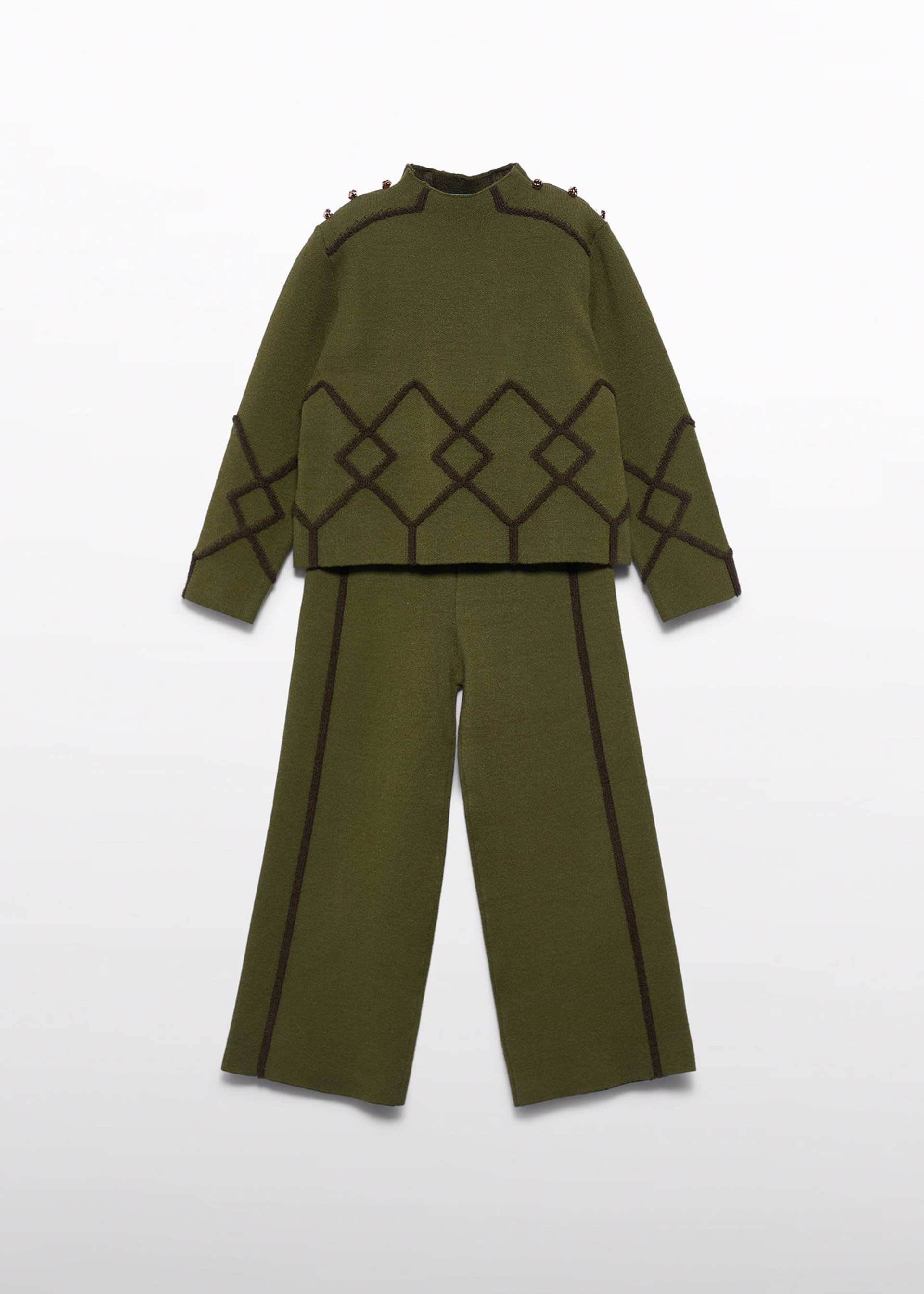 Set cu pantaloni din tricot fetita
