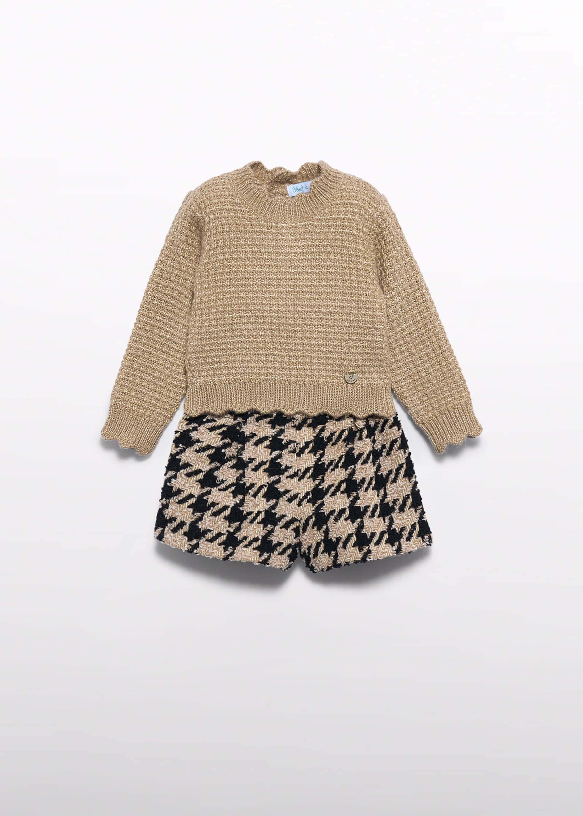 Conjunto bermuda pata de galo bebé menina
