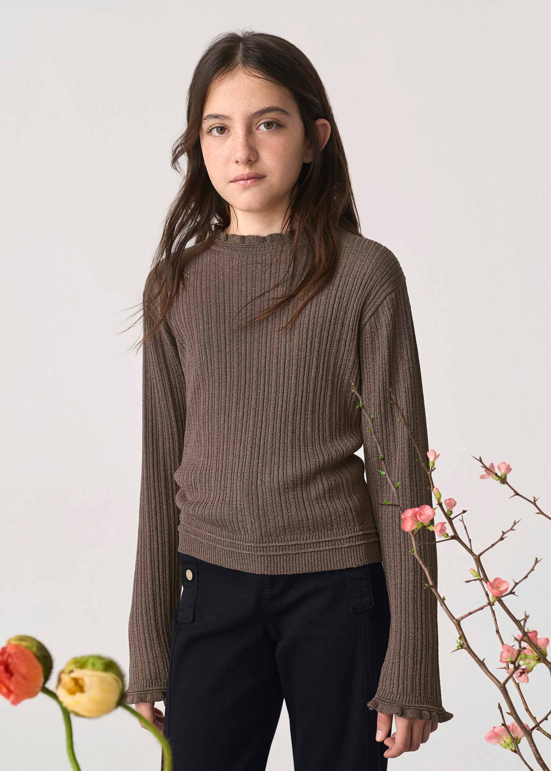 Pulover din tricot cu semiguler fetita