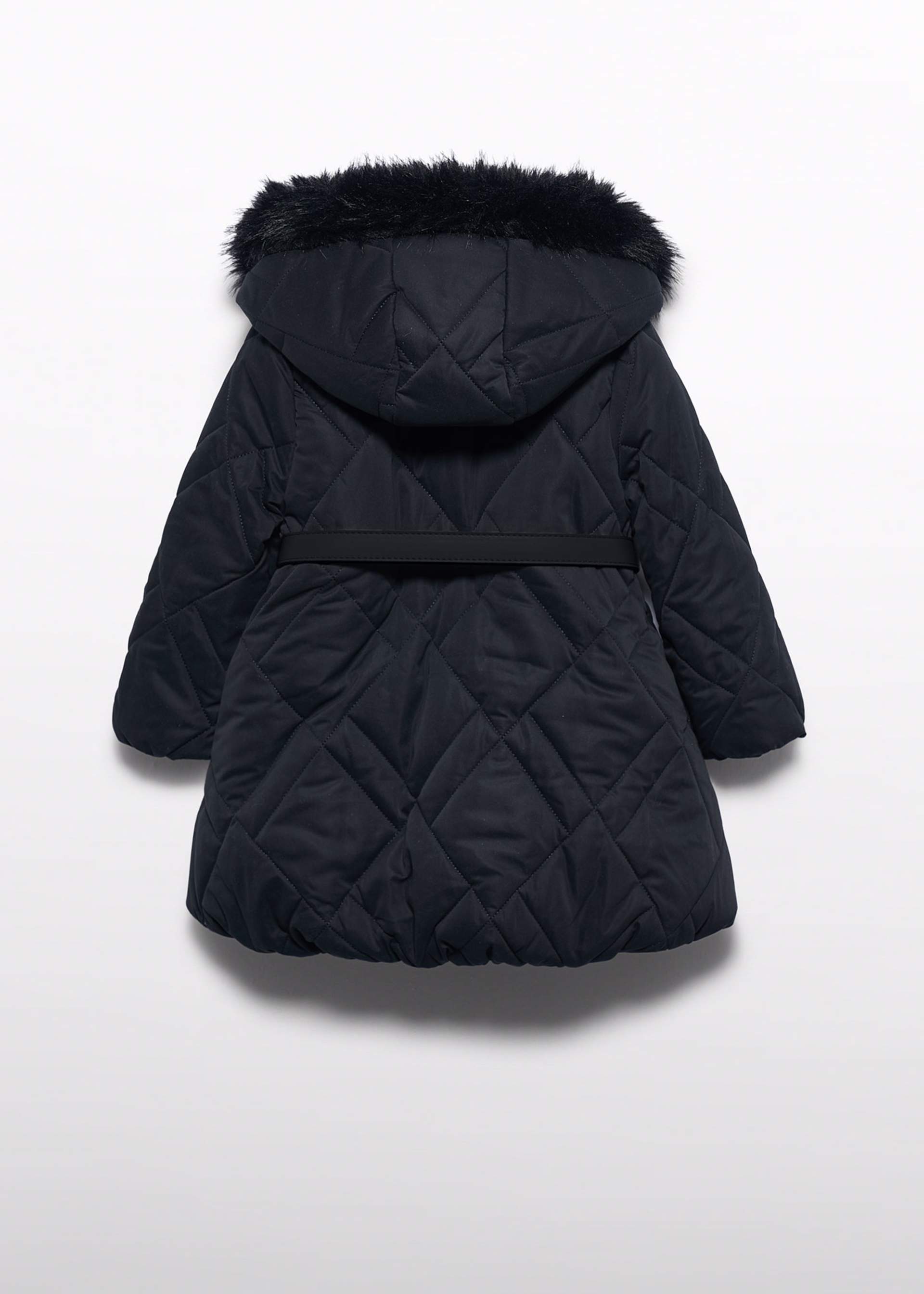 Chaquetón largo con cinturón cartera niña