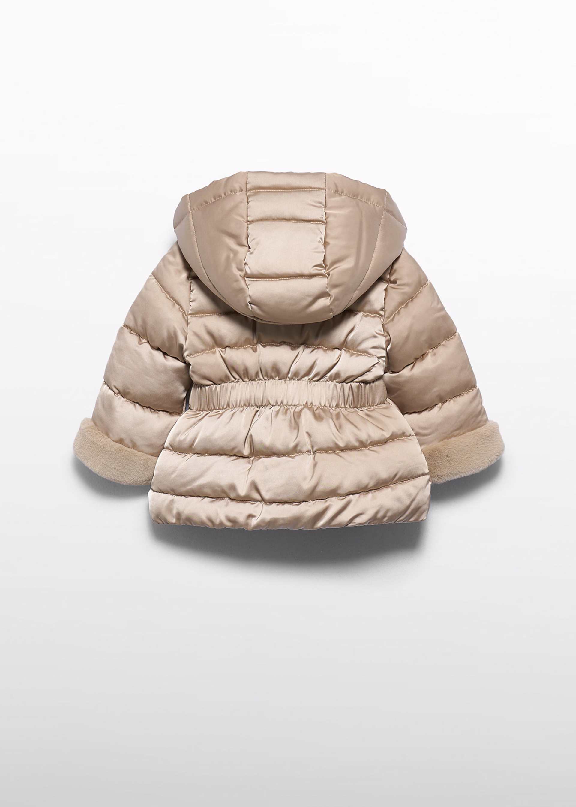 Chaquetón satinado pelo bebé niña