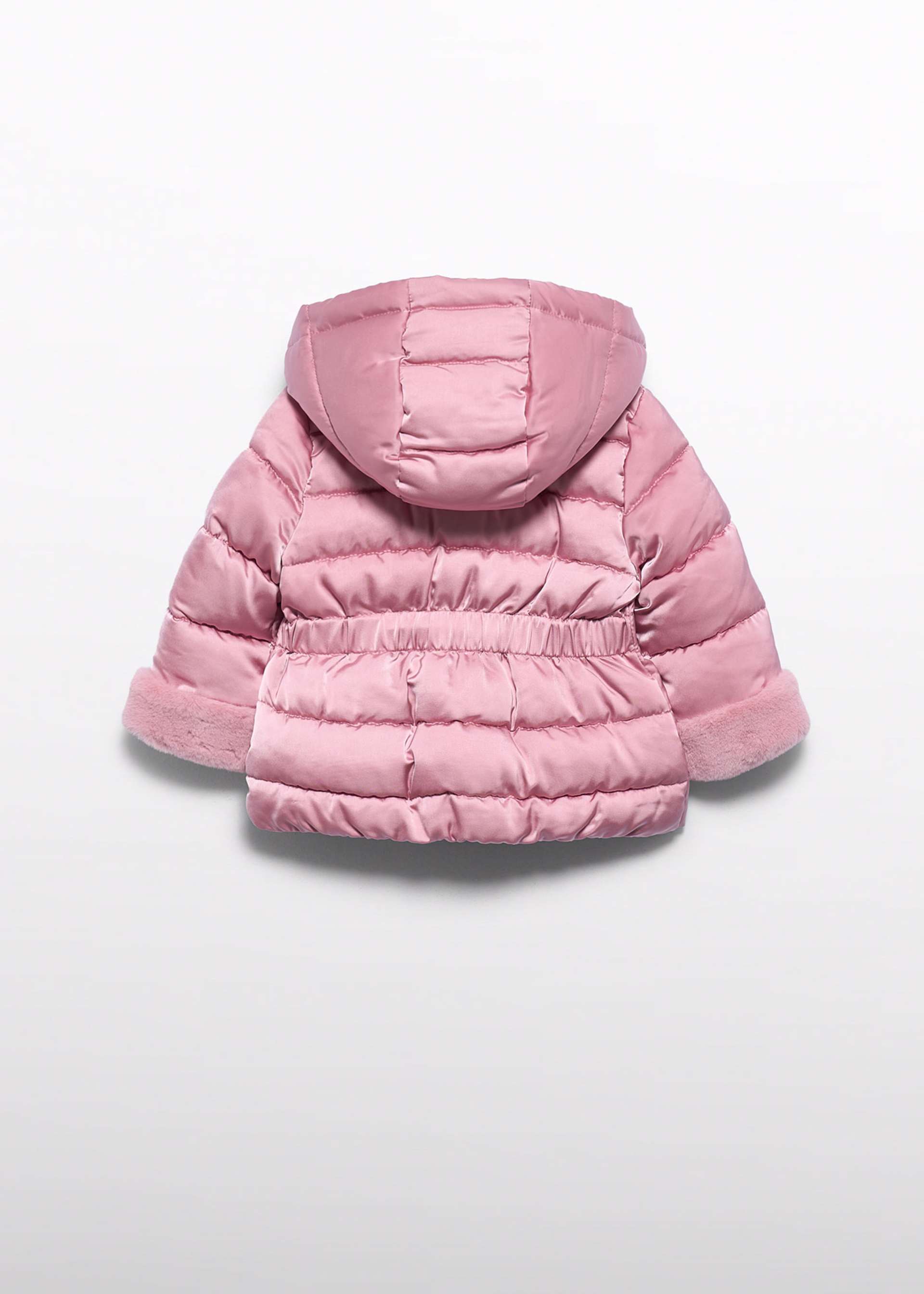 Satin-finish baby girl's coat