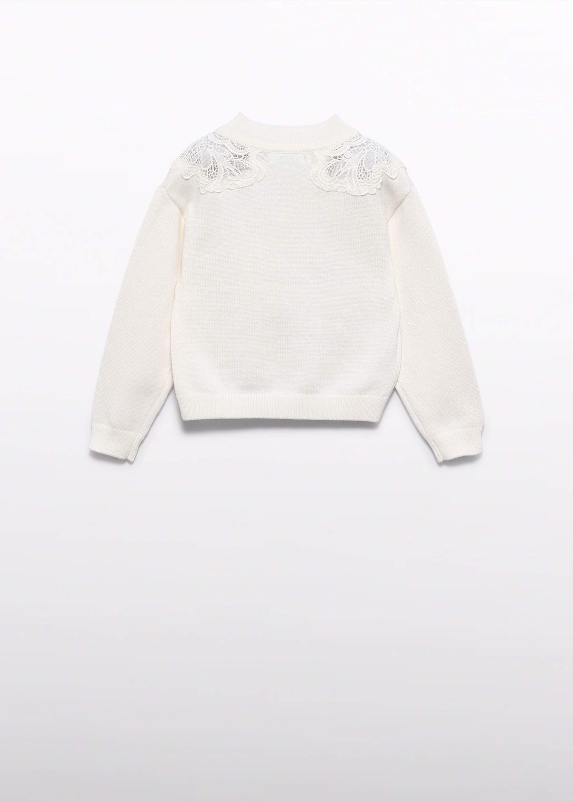 Girl Sweater with Guipure Detail