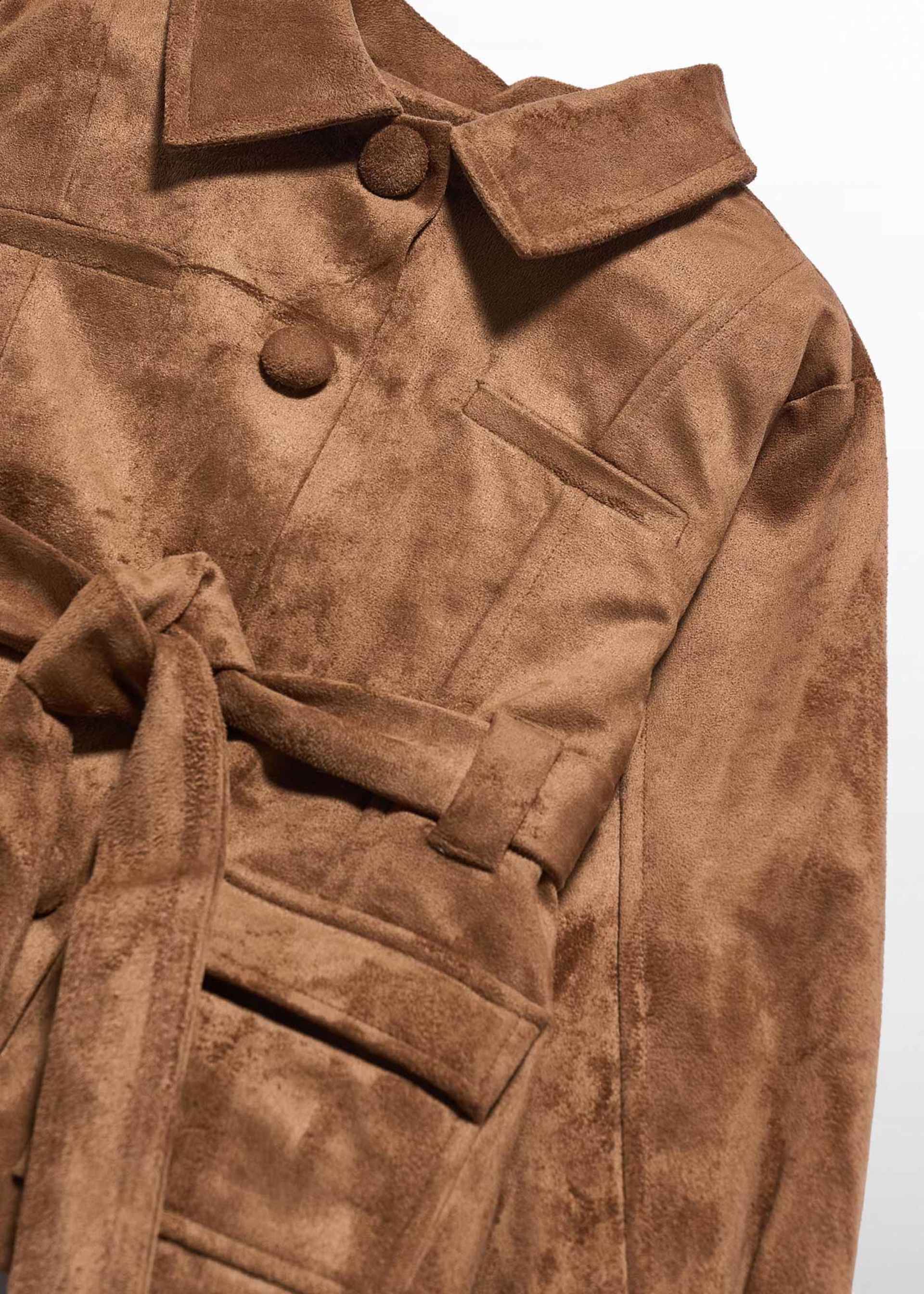 Manteau en daim avec ceinture fille