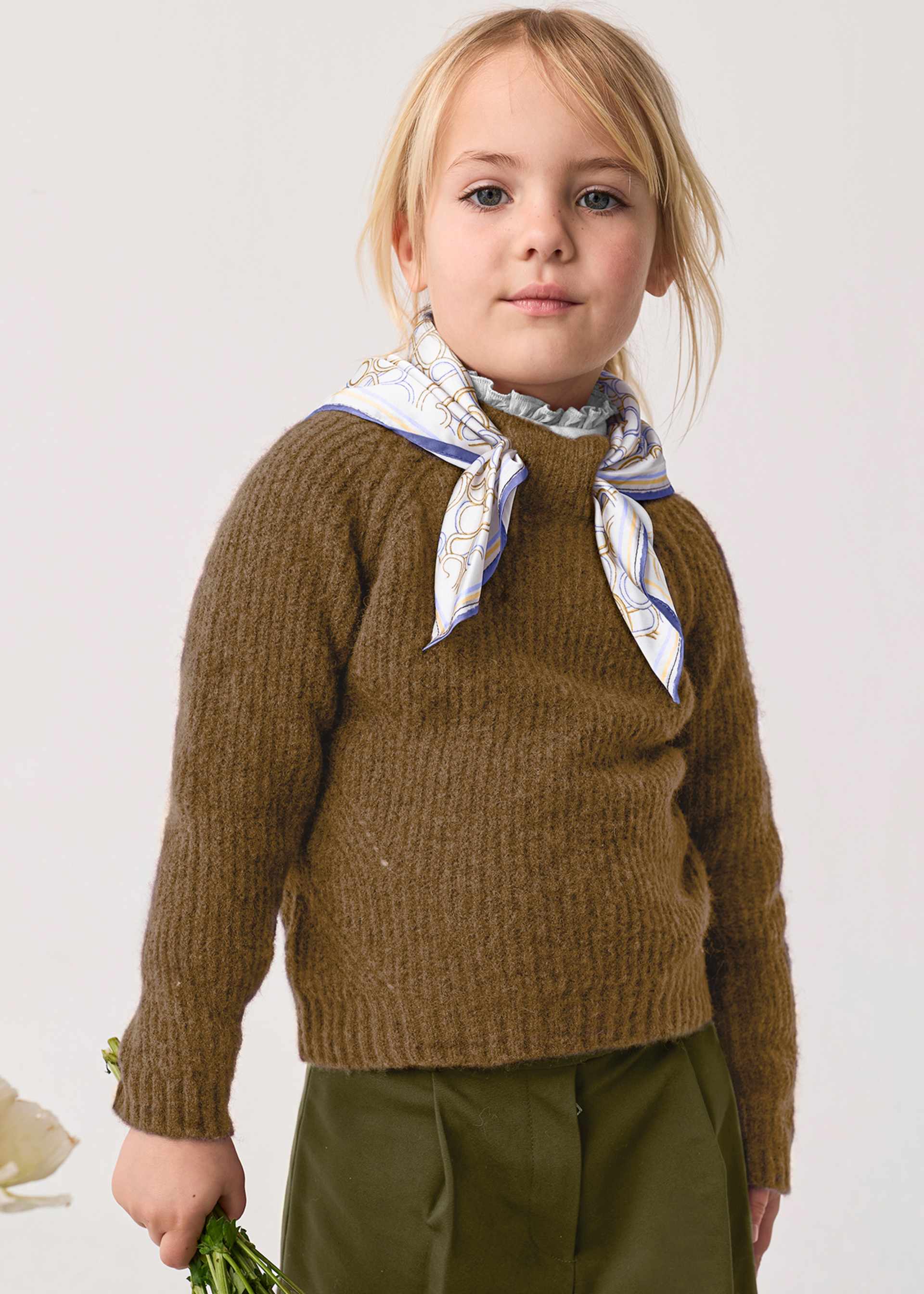 Maglione foulard bambina